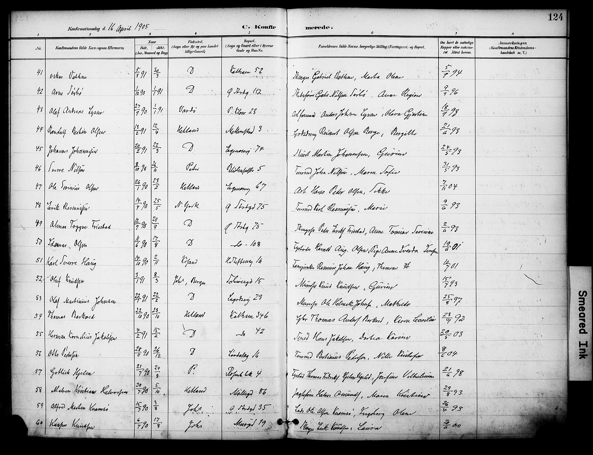 Domkirken sokneprestkontor, SAST/A-101812/001/30/30BA/L0031: Parish register (official) no. A 30, 1896-1916, p. 124