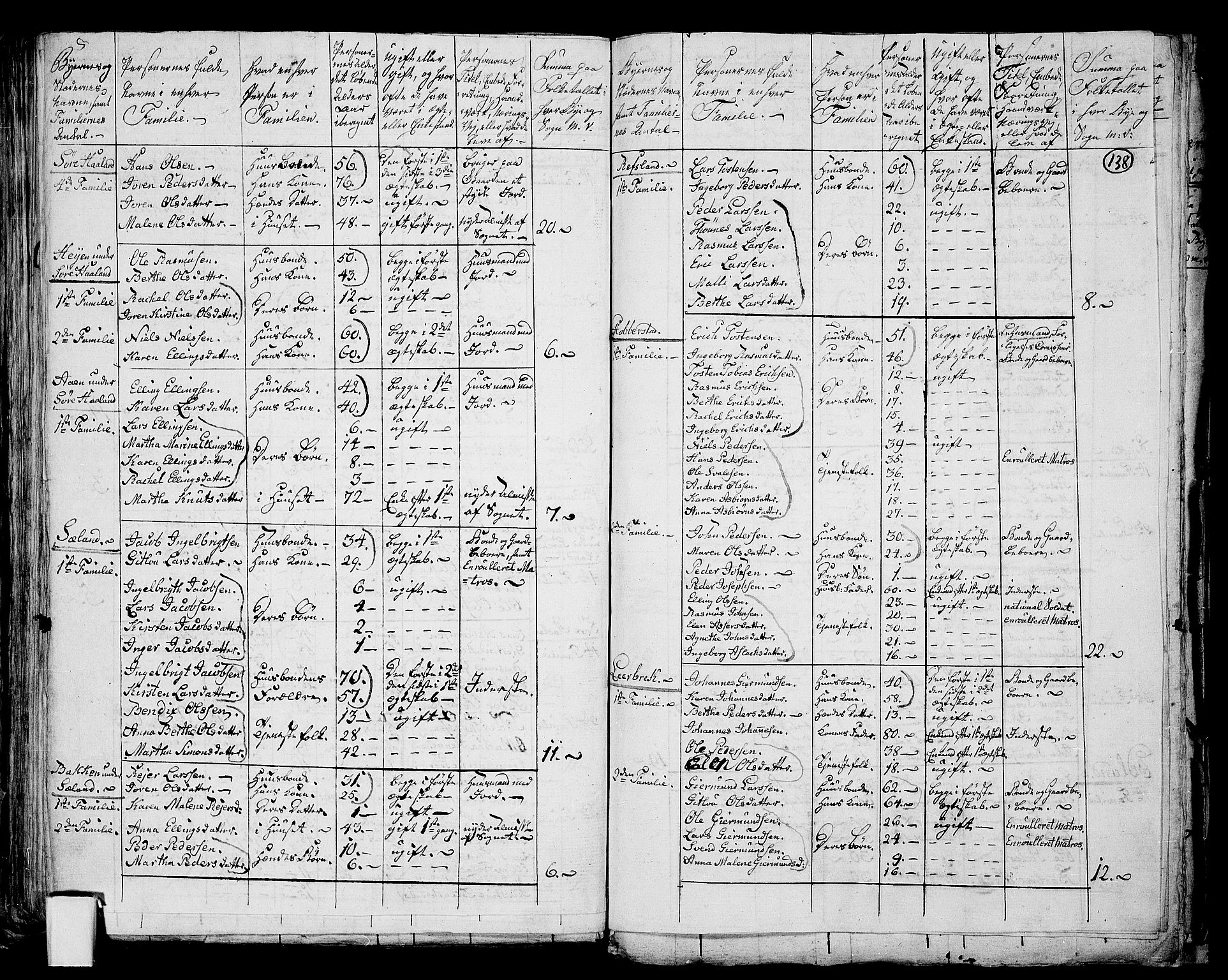 RA, 1801 census for 1119P Hå, 1801, p. 137b-138a