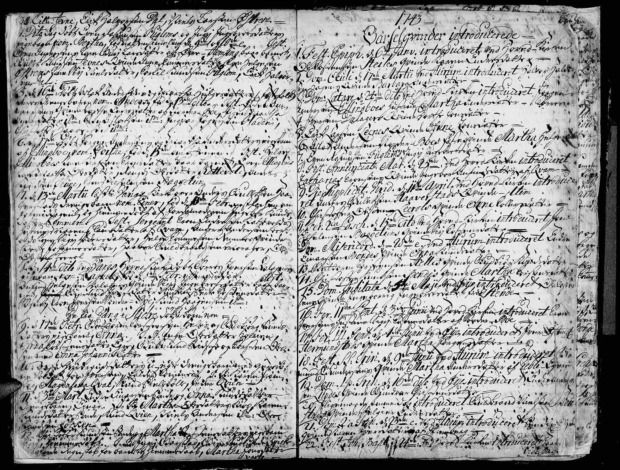 Vang prestekontor, Valdres, SAH/PREST-140/H/Ha/L0001: Parish register (official) no. 1, 1730-1796, p. 38-39