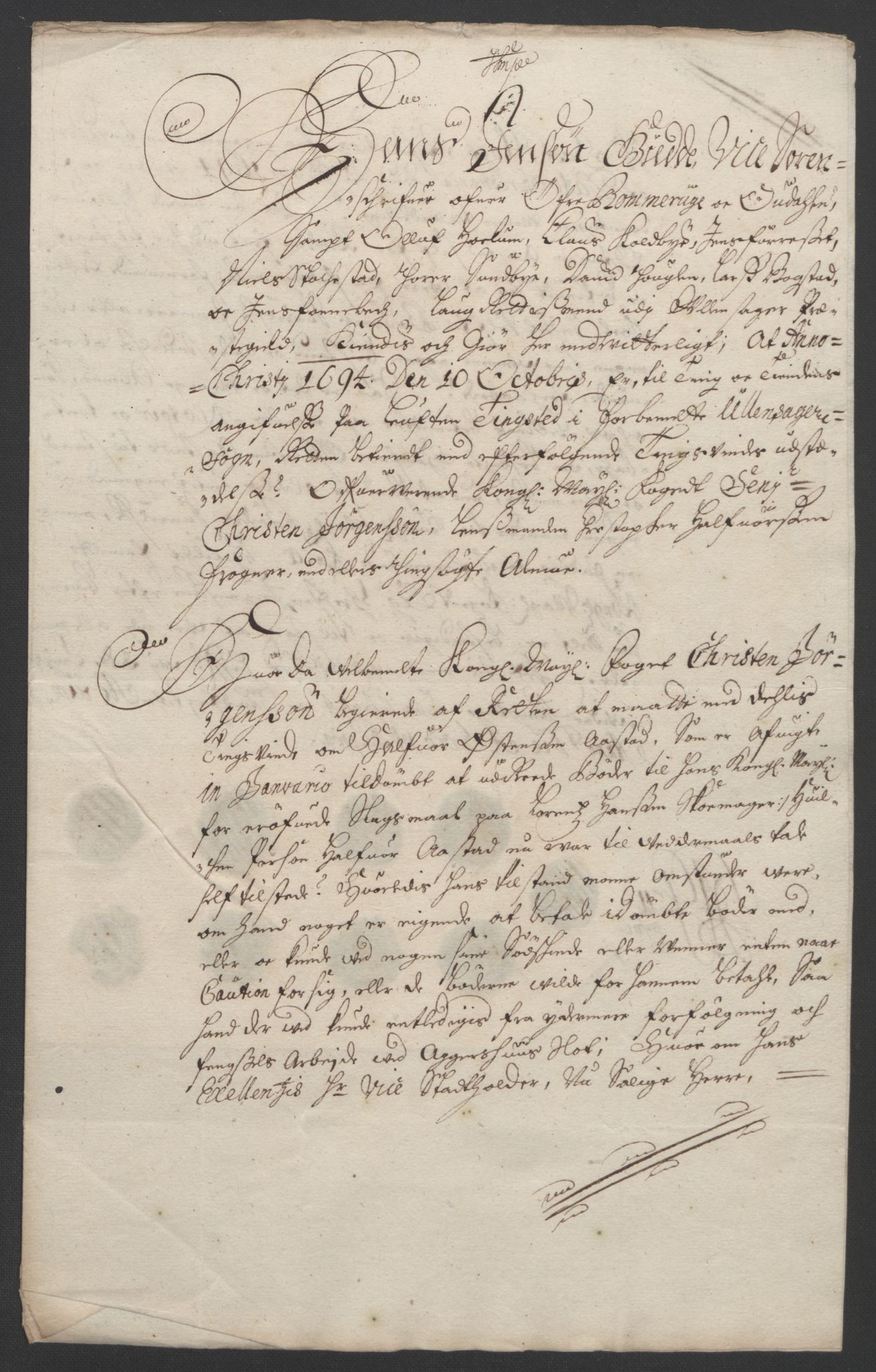 Rentekammeret inntil 1814, Reviderte regnskaper, Fogderegnskap, AV/RA-EA-4092/R12/L0706: Fogderegnskap Øvre Romerike, 1694, p. 272