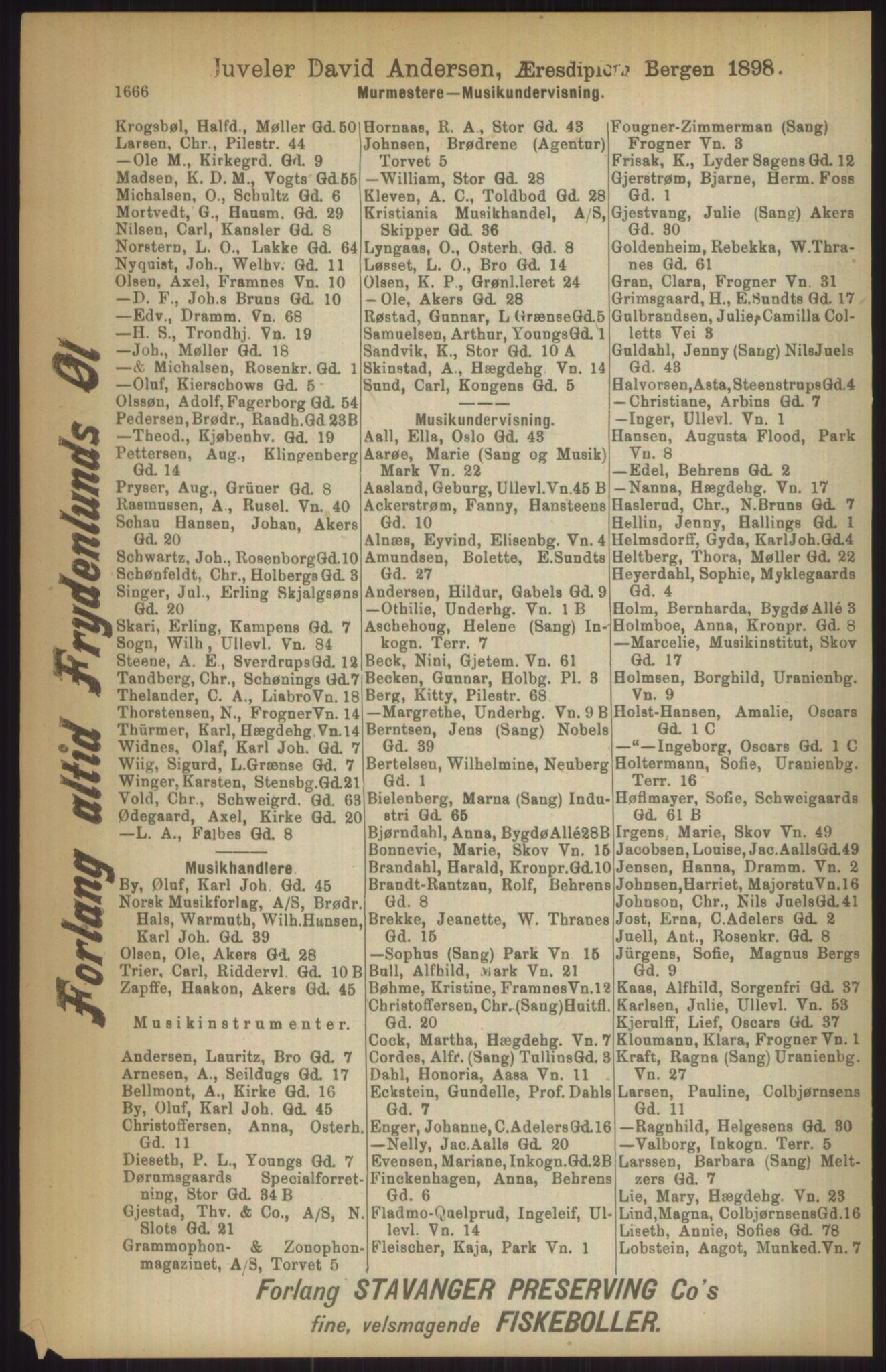 Kristiania/Oslo adressebok, PUBL/-, 1911, p. 1666