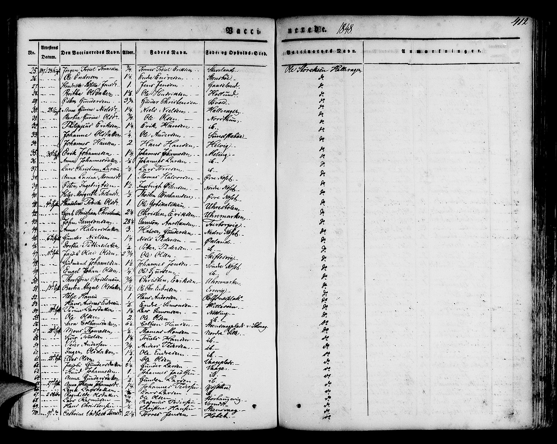 Finnås sokneprestembete, AV/SAB-A-99925/H/Ha/Haa/Haaa/L0006: Parish register (official) no. A 6, 1836-1850, p. 412