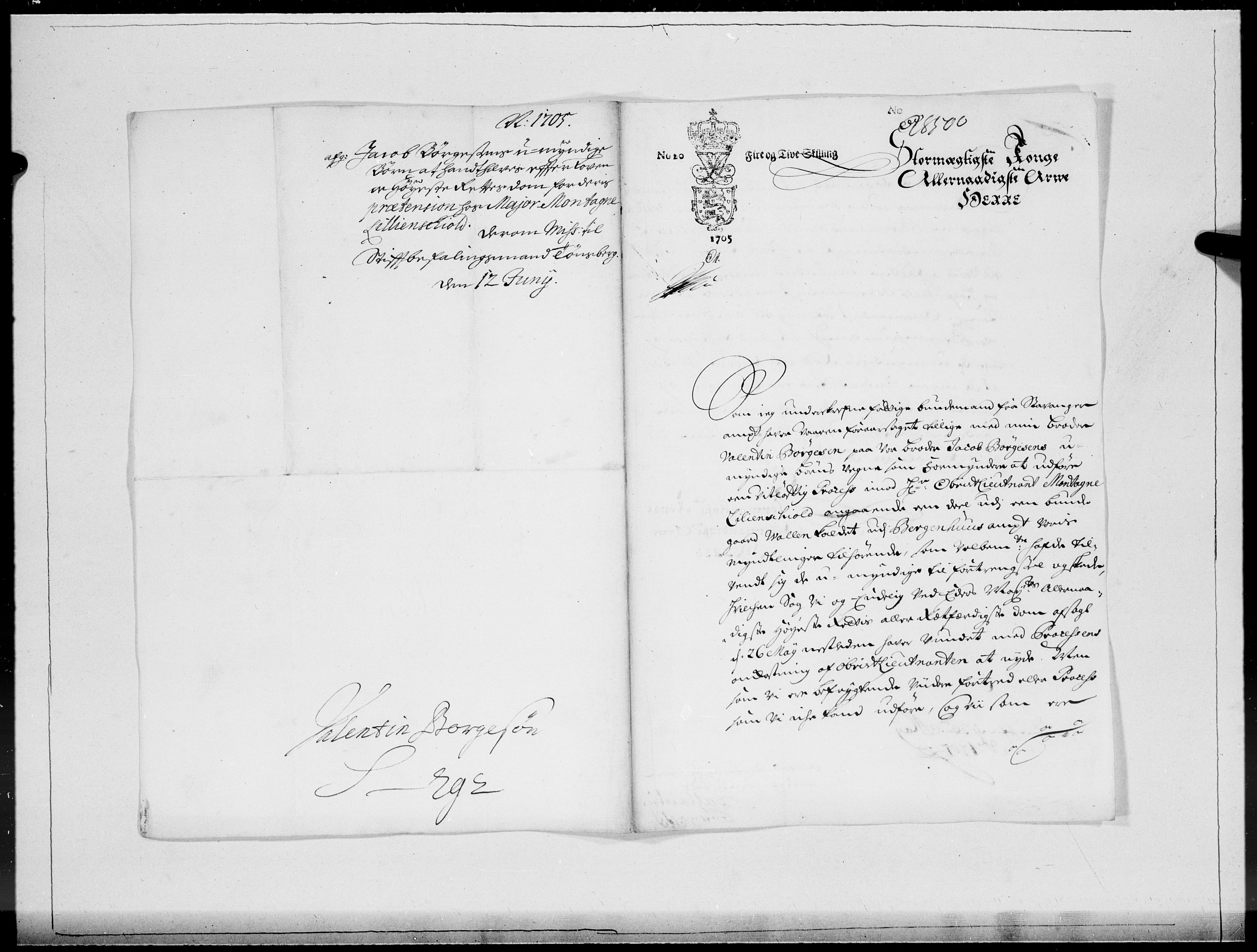 Danske Kanselli 1572-1799, AV/RA-EA-3023/F/Fc/Fcc/Fcca/L0058: Norske innlegg 1572-1799, 1705, p. 321