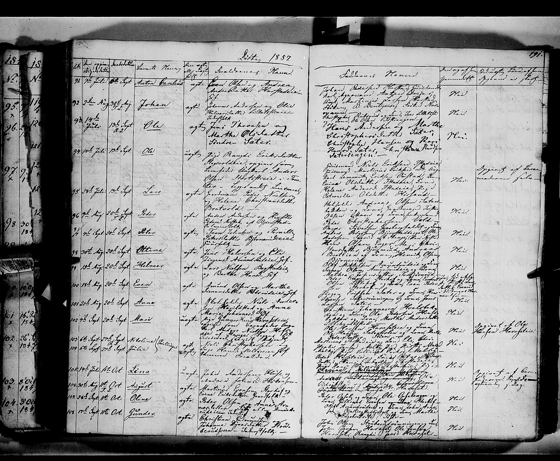 Romedal prestekontor, AV/SAH-PREST-004/K/L0004: Parish register (official) no. 4, 1847-1861, p. 191