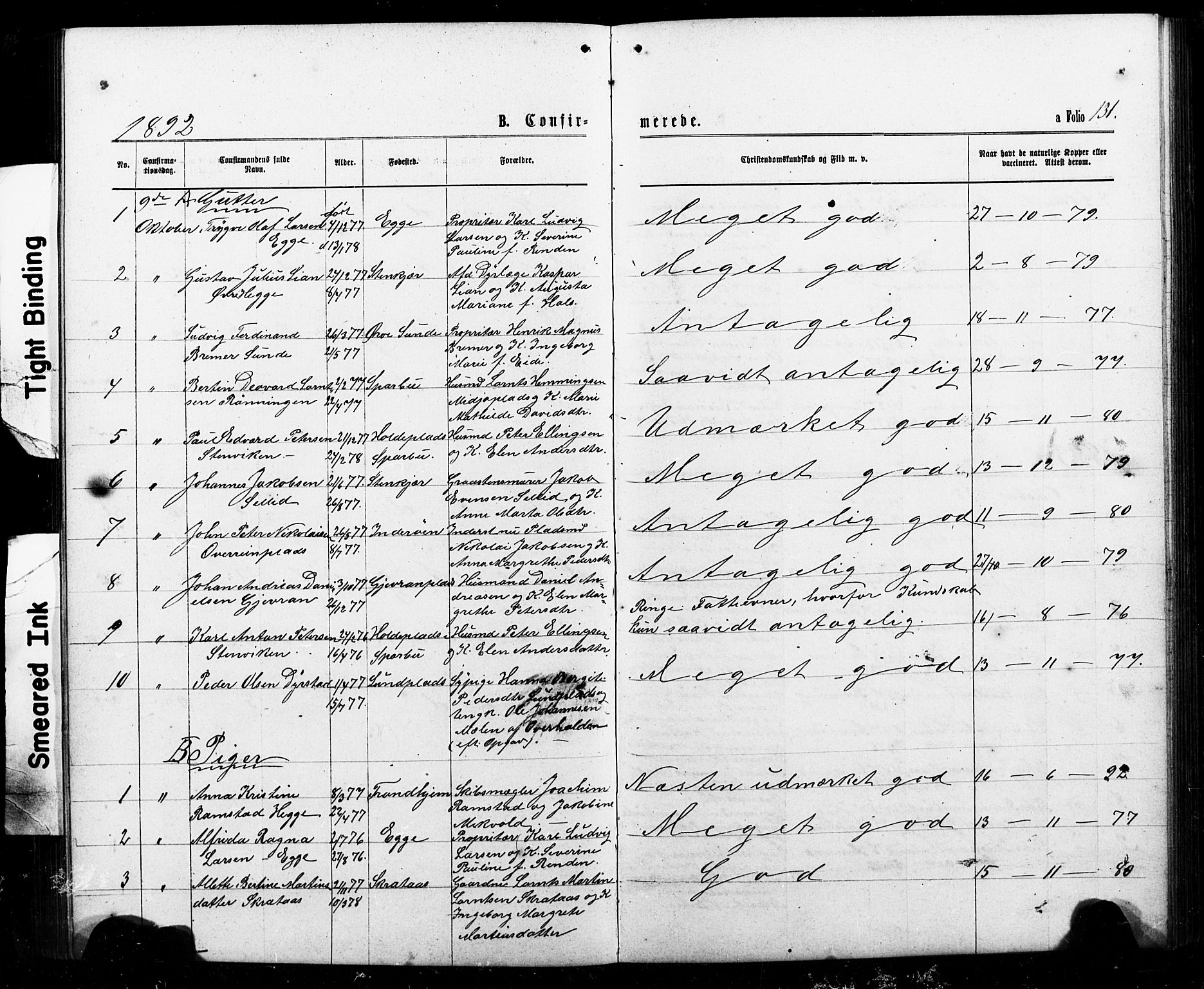 Ministerialprotokoller, klokkerbøker og fødselsregistre - Nord-Trøndelag, SAT/A-1458/740/L0380: Parish register (copy) no. 740C01, 1868-1902, p. 131