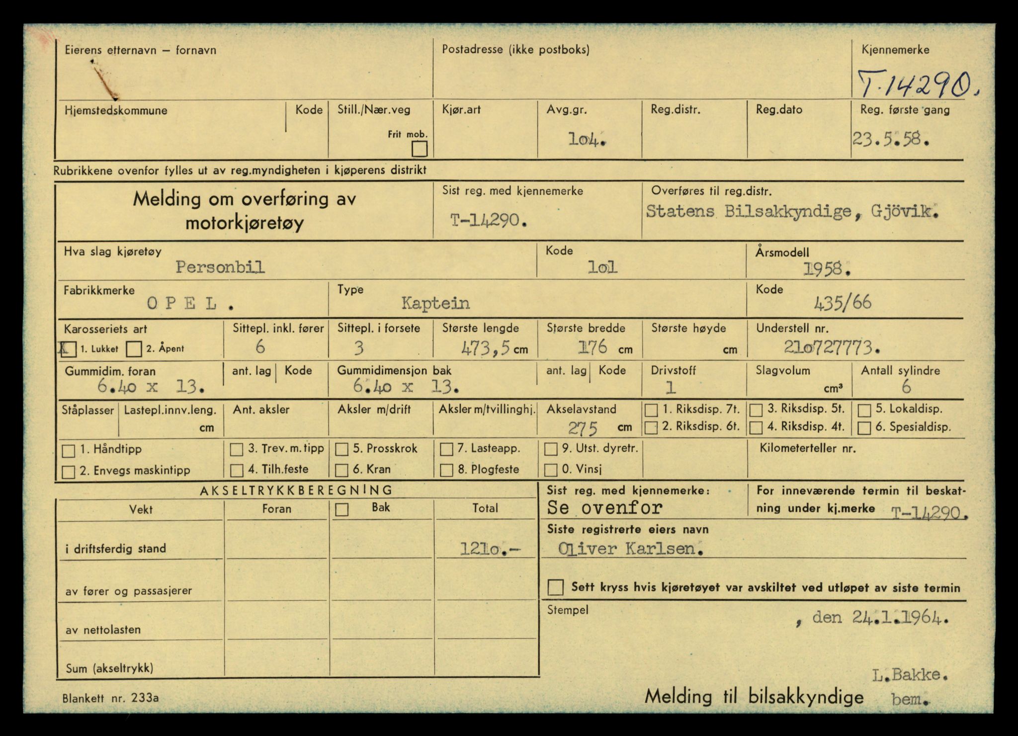 Møre og Romsdal vegkontor - Ålesund trafikkstasjon, AV/SAT-A-4099/F/Fe/L0044: Registreringskort for kjøretøy T 14205 - T 14319, 1927-1998, p. 2519