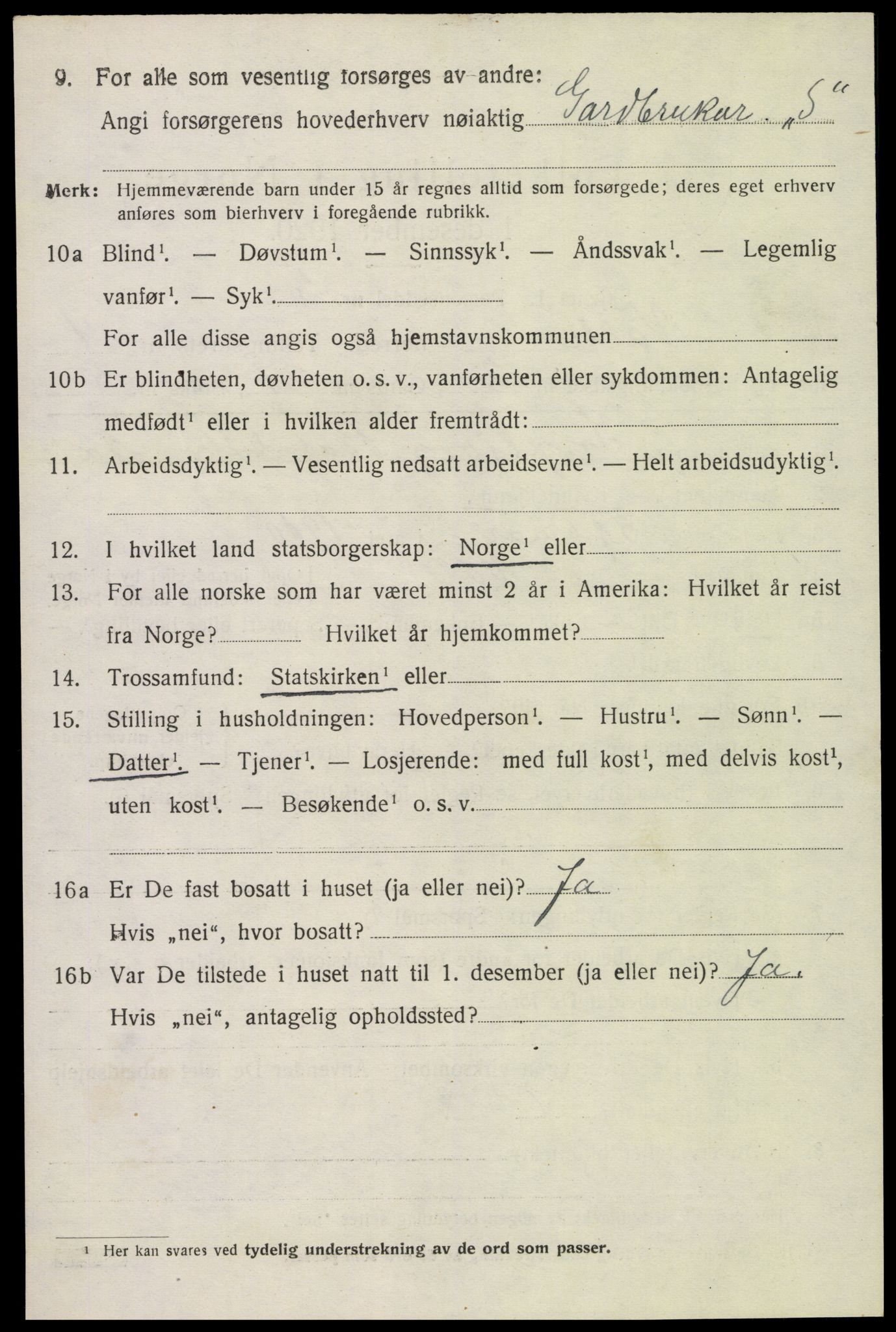 SAK, 1920 census for Valle, 1920, p. 2018