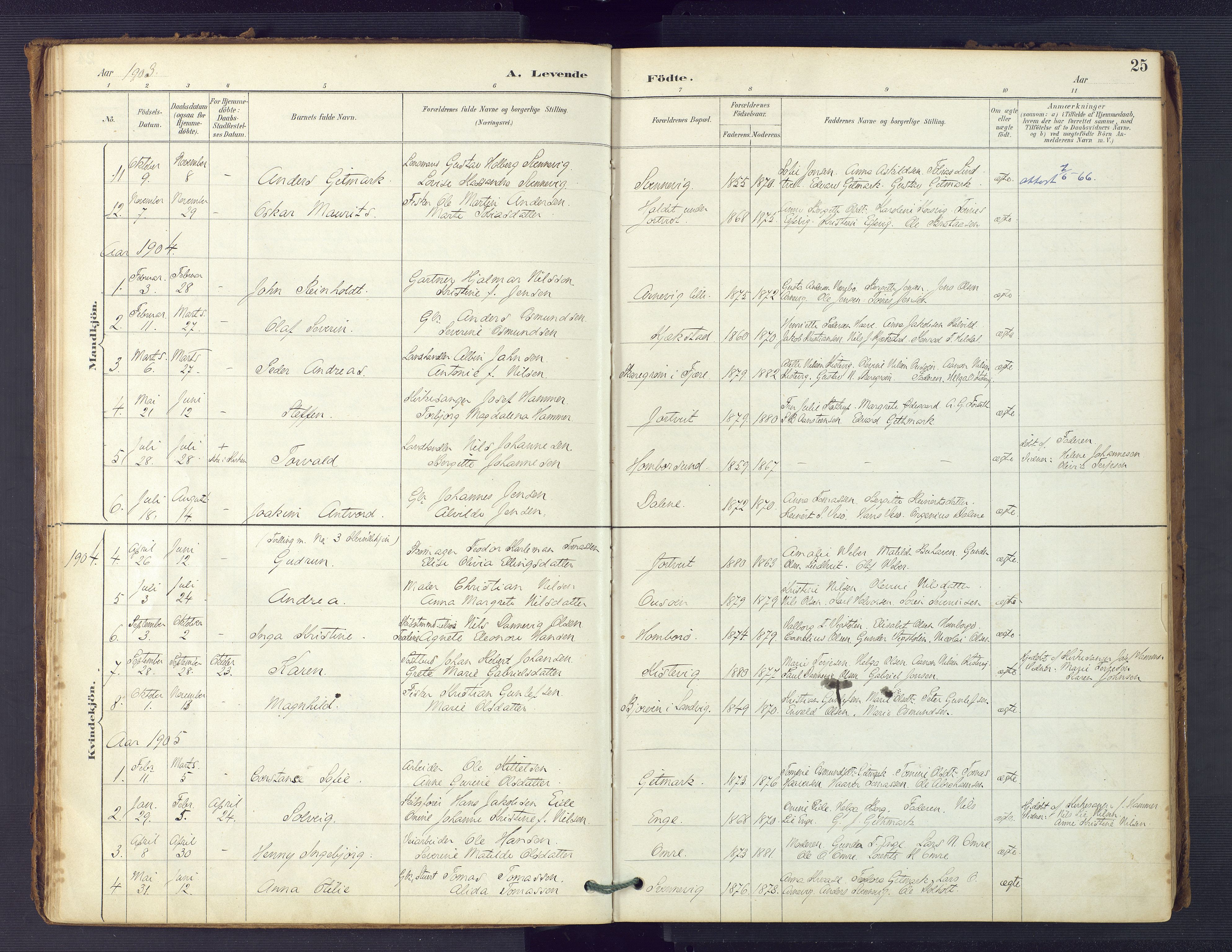 Hommedal sokneprestkontor, SAK/1111-0023/F/Fa/Faa/L0003: Parish register (official) no. A 3, 1885-1916, p. 25