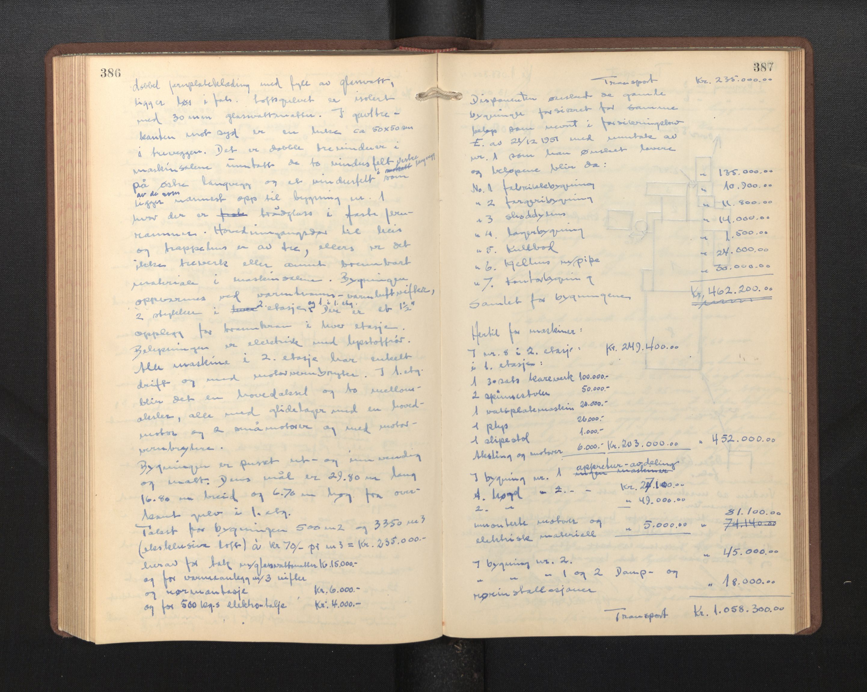 Lensmannen i Kvinnherad, AV/SAB-A-33301/1/0012/L0002: Branntakstprotokoll, 1927-1955, p. 386-387