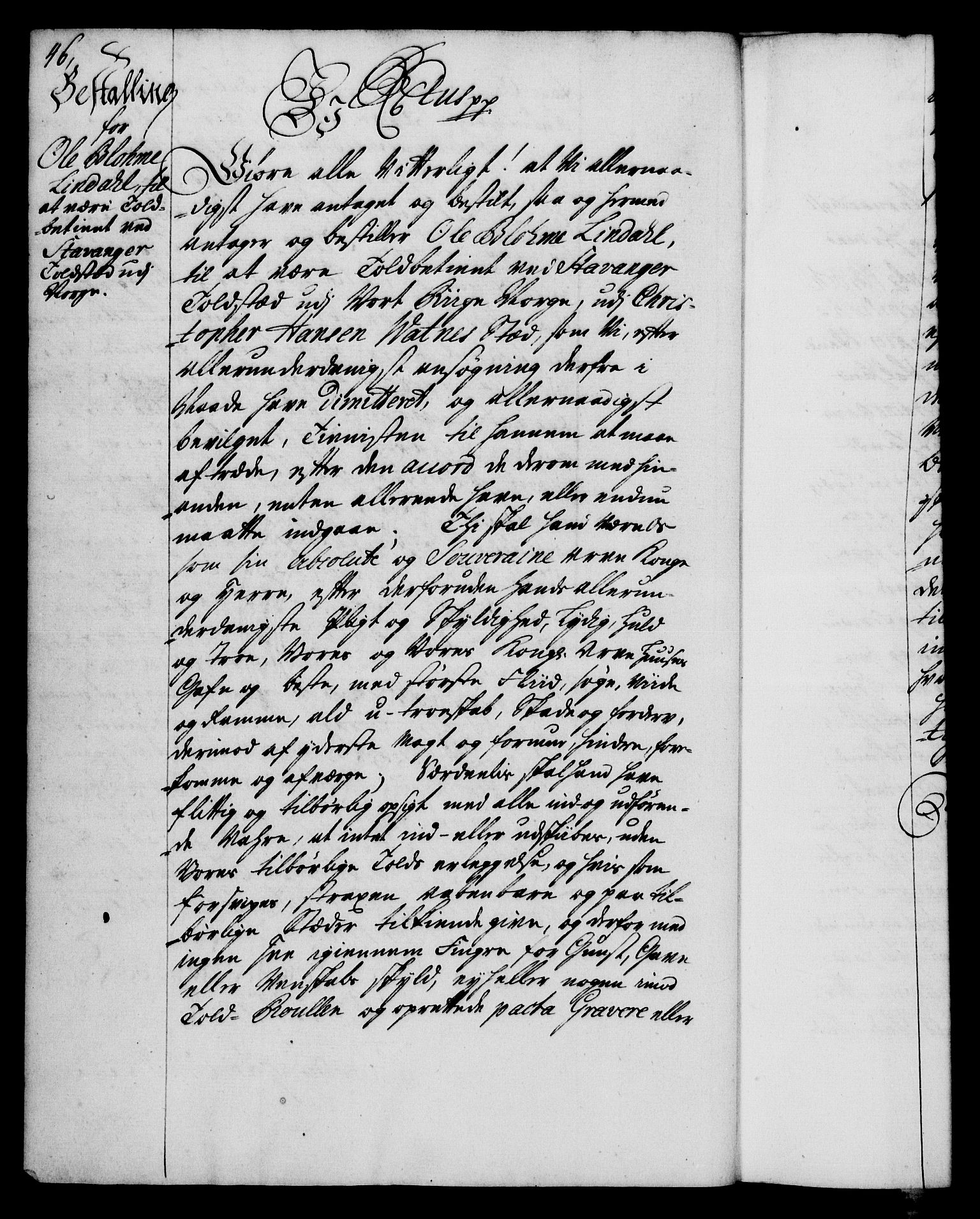 Rentekammeret, Kammerkanselliet, RA/EA-3111/G/Gg/Gge/L0003: Norsk bestallingsprotokoll med register (merket RK 53.27), 1745-1761, p. 46