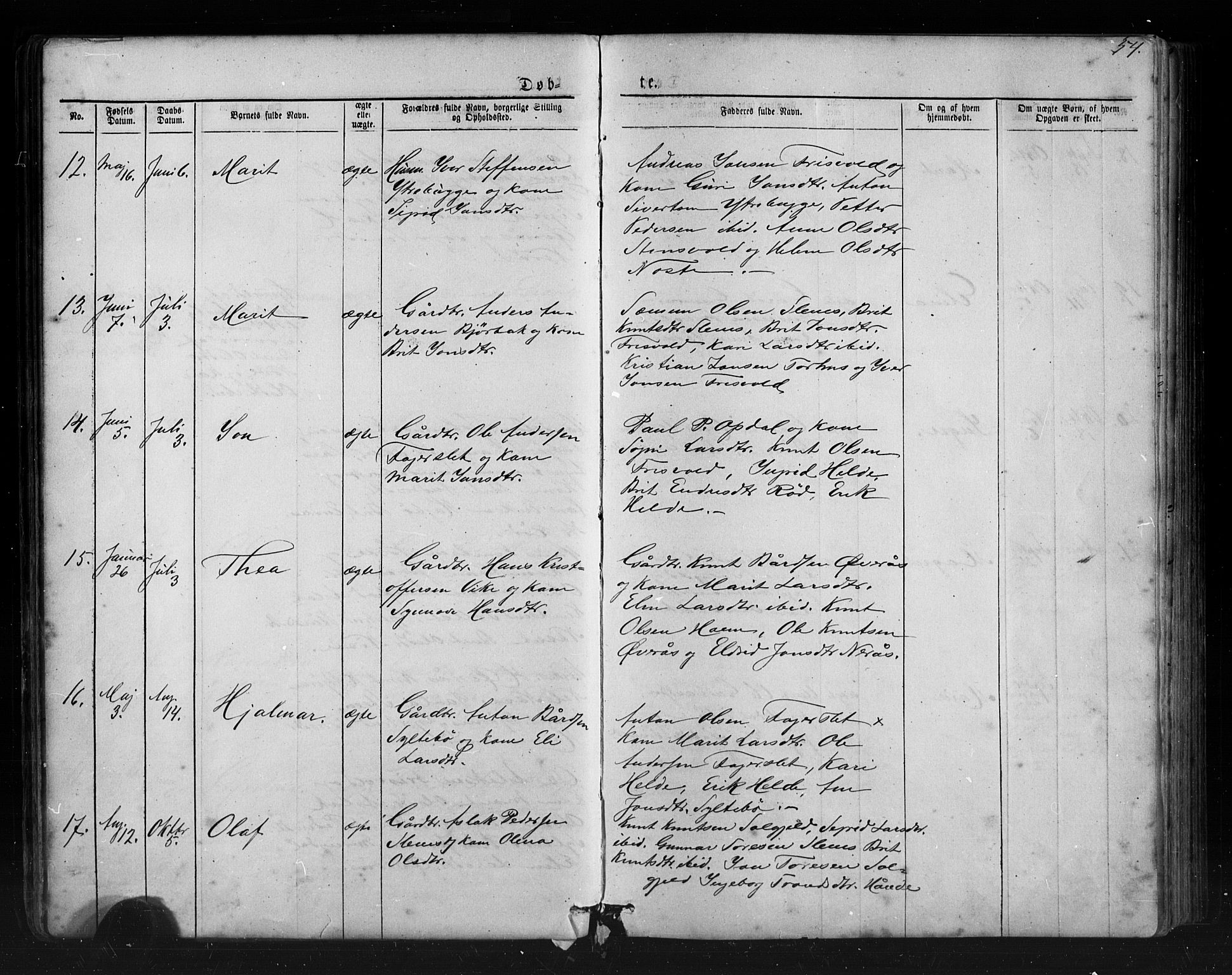 Ministerialprotokoller, klokkerbøker og fødselsregistre - Møre og Romsdal, AV/SAT-A-1454/552/L0638: Parish register (copy) no. 552C01, 1867-1902, p. 54