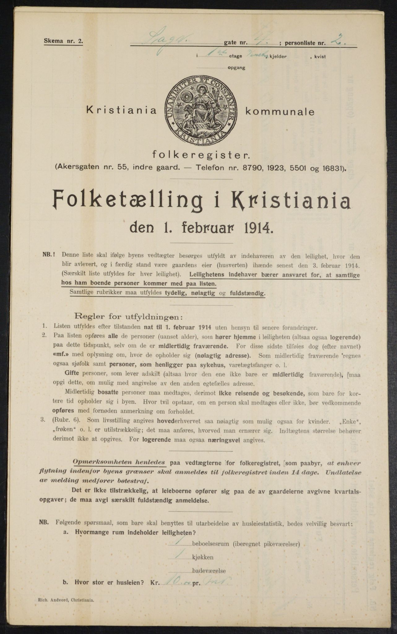 OBA, Municipal Census 1914 for Kristiania, 1914, p. 86291