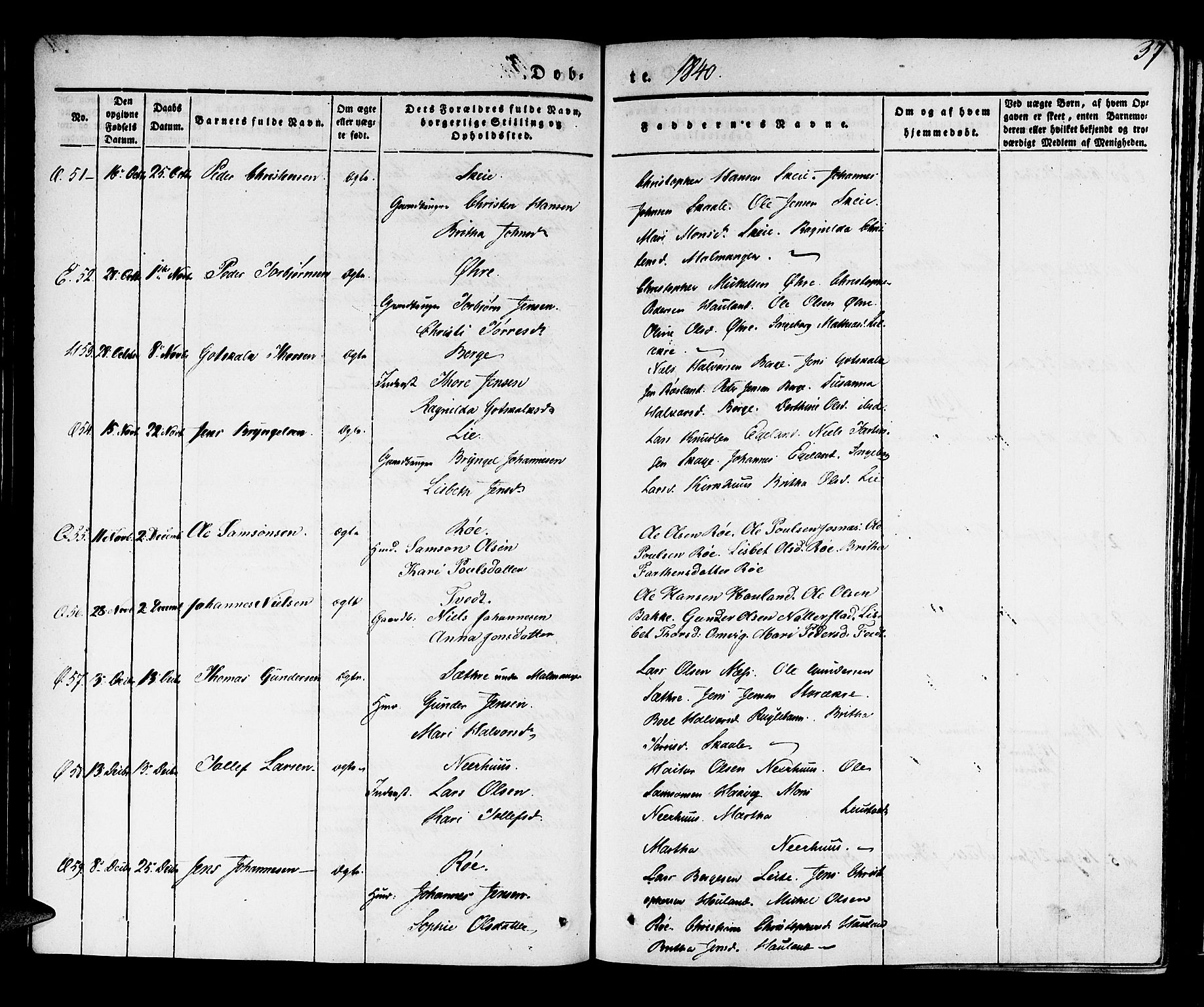 Kvinnherad sokneprestembete, SAB/A-76401/H/Haa: Parish register (official) no. A 6, 1835-1843, p. 37