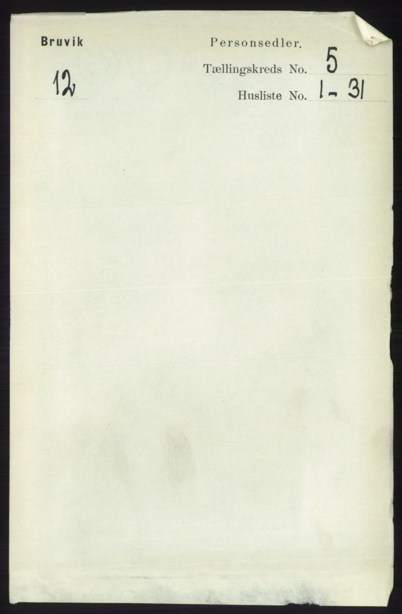 RA, 1891 census for 1251 Bruvik, 1891, p. 1278