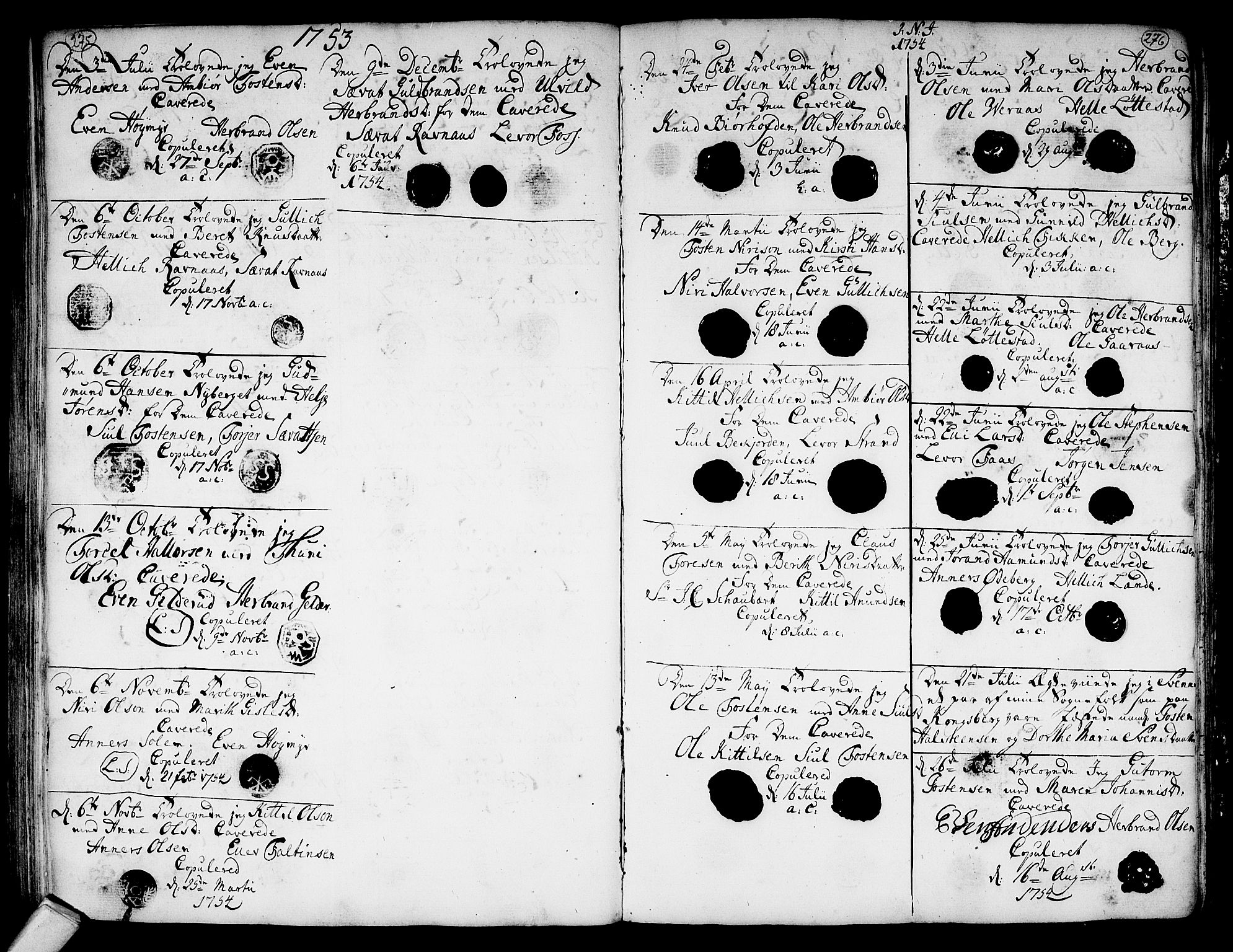 Flesberg kirkebøker, SAKO/A-18/F/Fa/L0003: Parish register (official) no. I 3, 1748-1790, p. 275-276