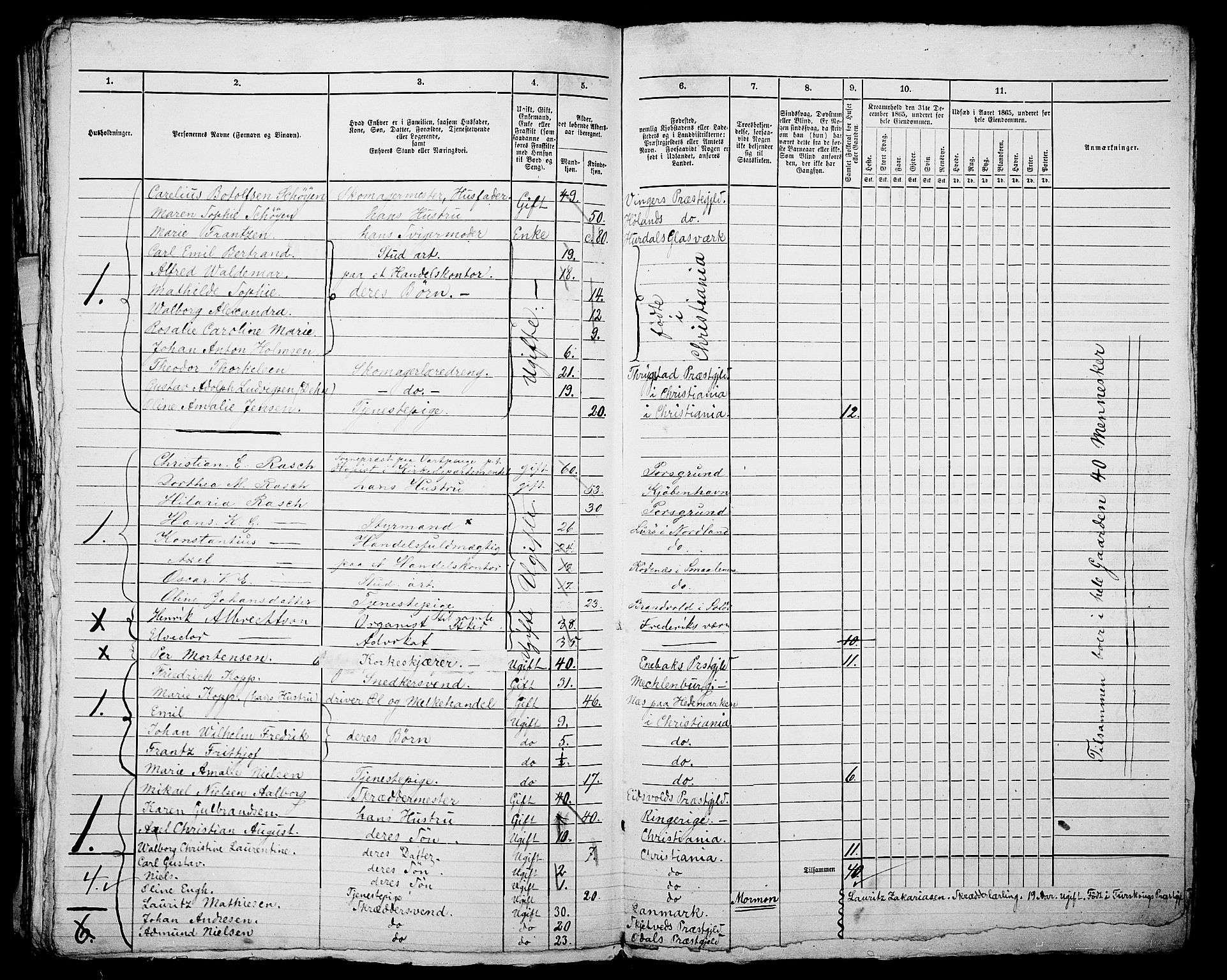 RA, 1865 census for Kristiania, 1865, p. 520