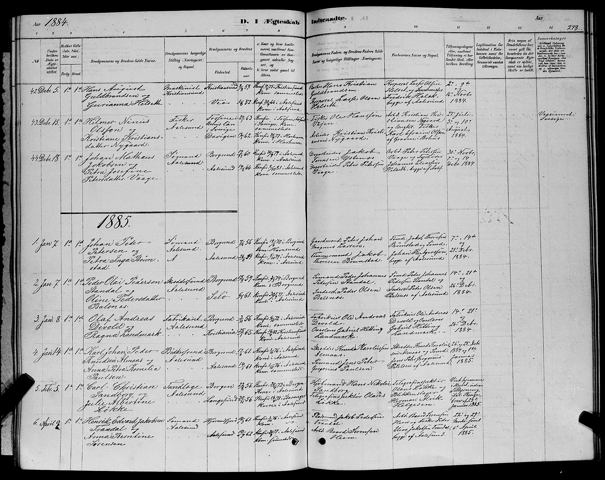 Ministerialprotokoller, klokkerbøker og fødselsregistre - Møre og Romsdal, SAT/A-1454/529/L0466: Parish register (copy) no. 529C03, 1878-1888, p. 249