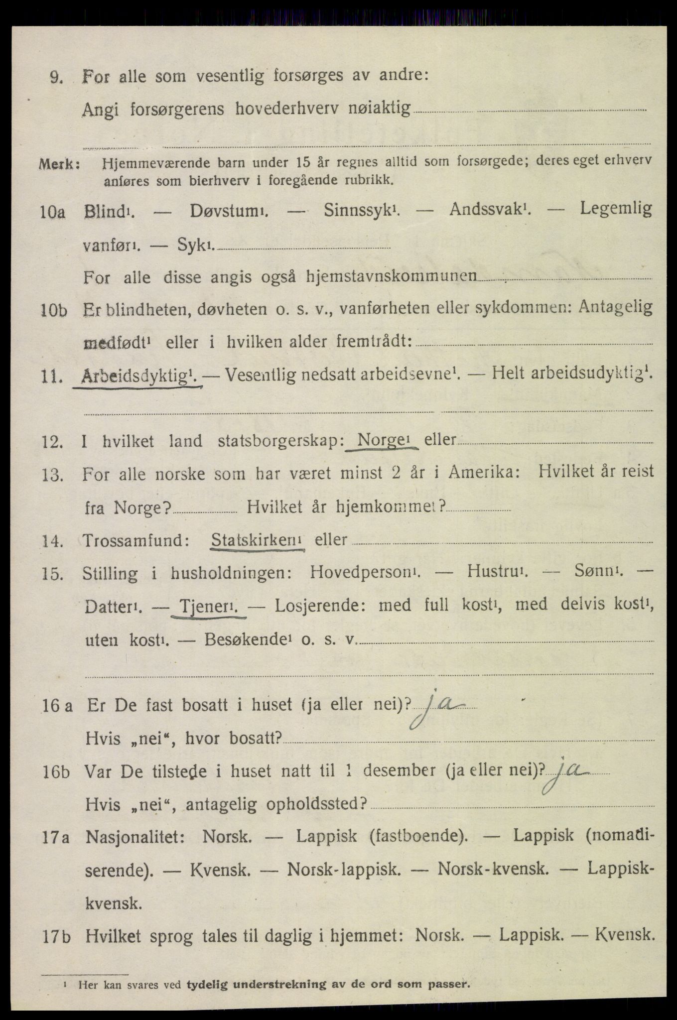 SAT, 1920 census for Namdalseid, 1920, p. 525