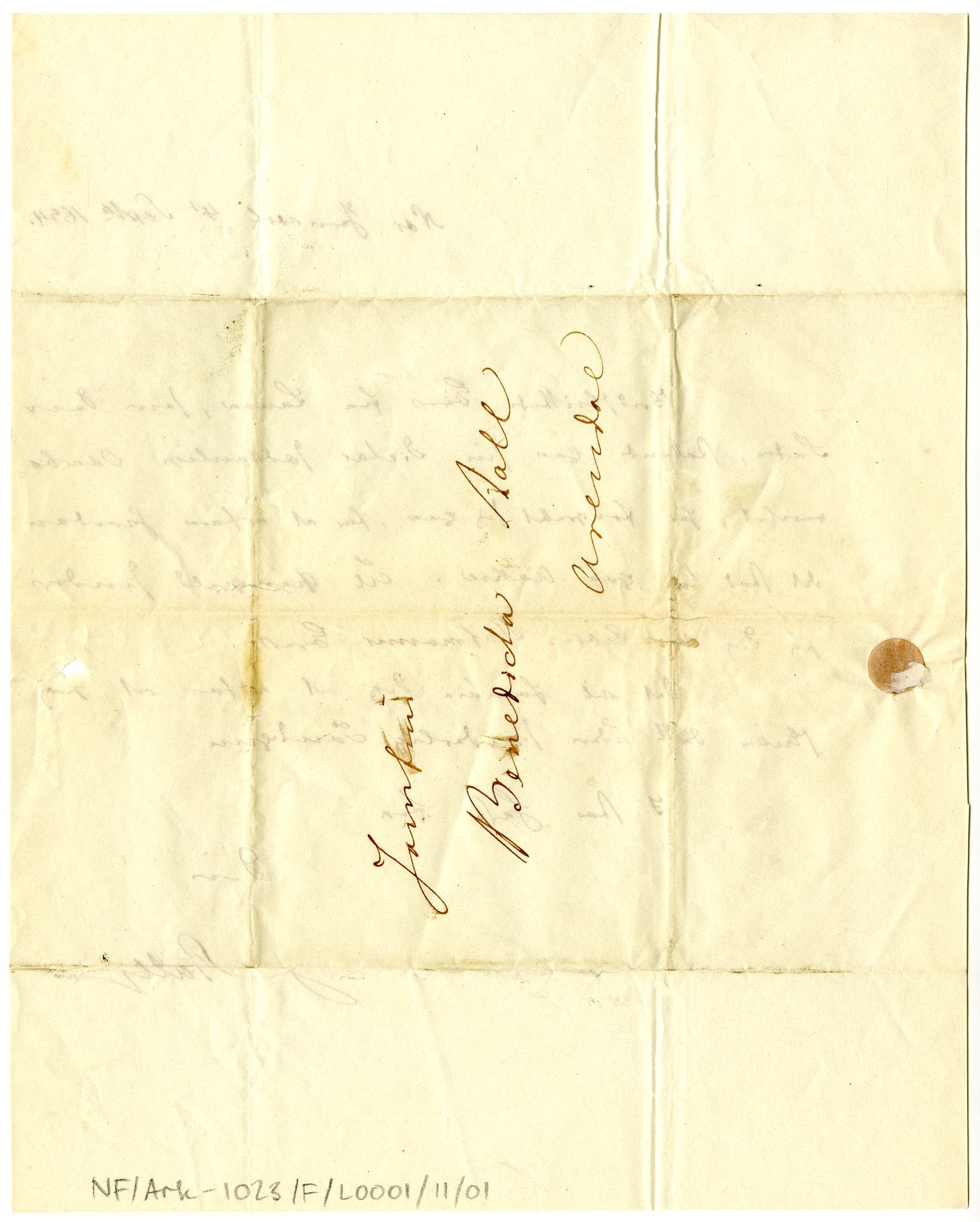 Diderik Maria Aalls brevsamling, NF/Ark-1023/F/L0001: D.M. Aalls brevsamling. A - B, 1738-1889, p. 74