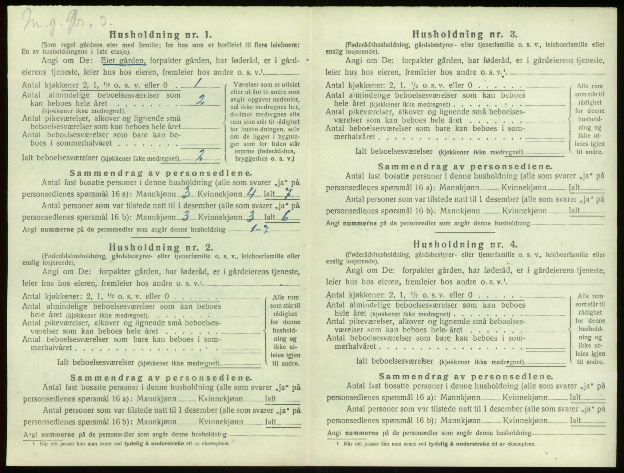 SAB, 1920 census for Lindås, 1920, p. 1232