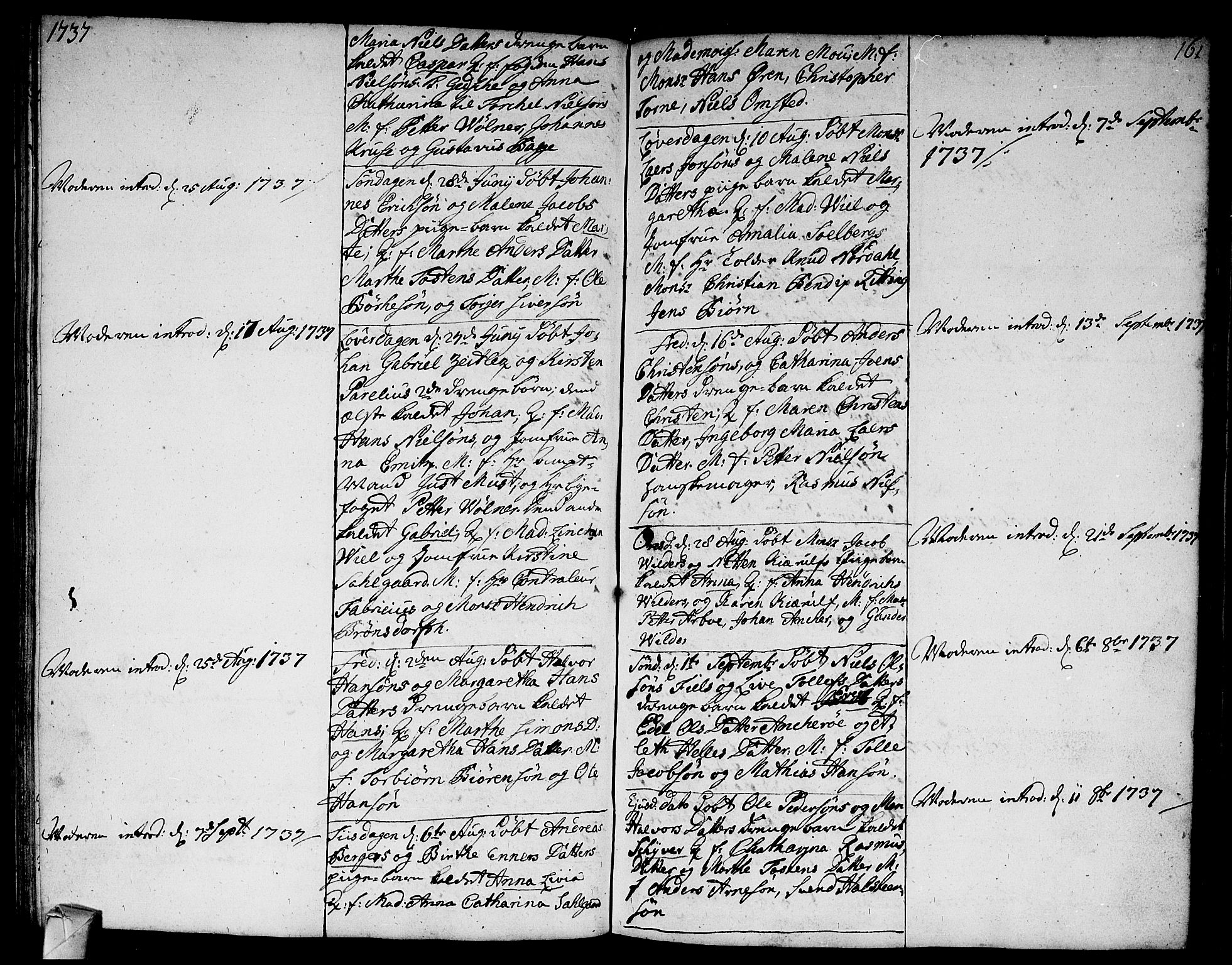 Strømsø kirkebøker, SAKO/A-246/F/Fa/L0005: Parish register (official) no. I 5, 1734-1739, p. 161