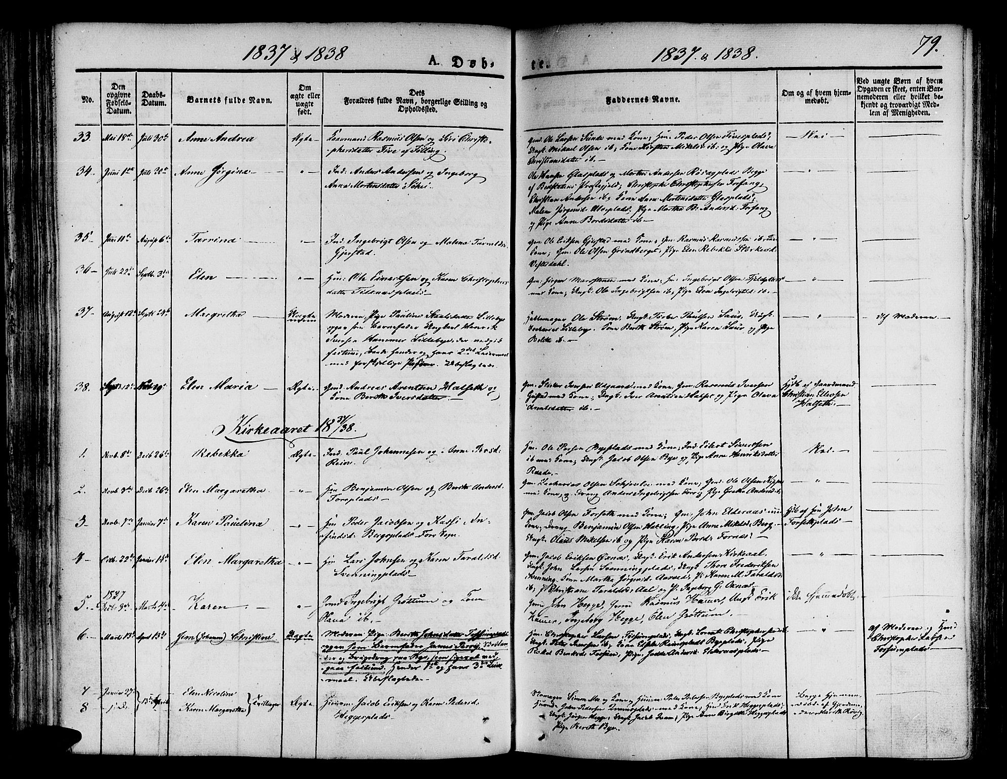 Ministerialprotokoller, klokkerbøker og fødselsregistre - Nord-Trøndelag, SAT/A-1458/746/L0445: Parish register (official) no. 746A04, 1826-1846, p. 79
