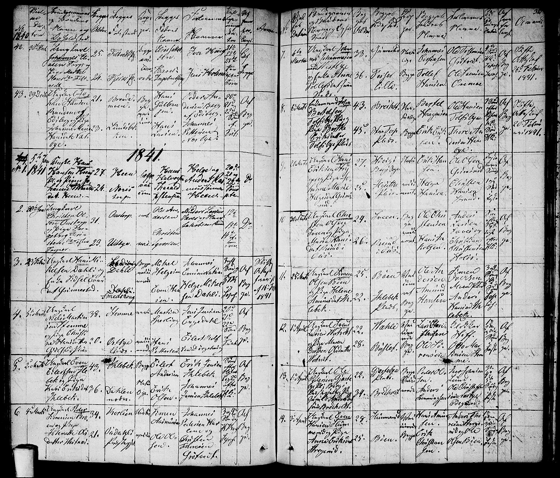 Rakkestad prestekontor Kirkebøker, SAO/A-2008/F/Fa/L0007: Parish register (official) no. I 7, 1825-1841, p. 321