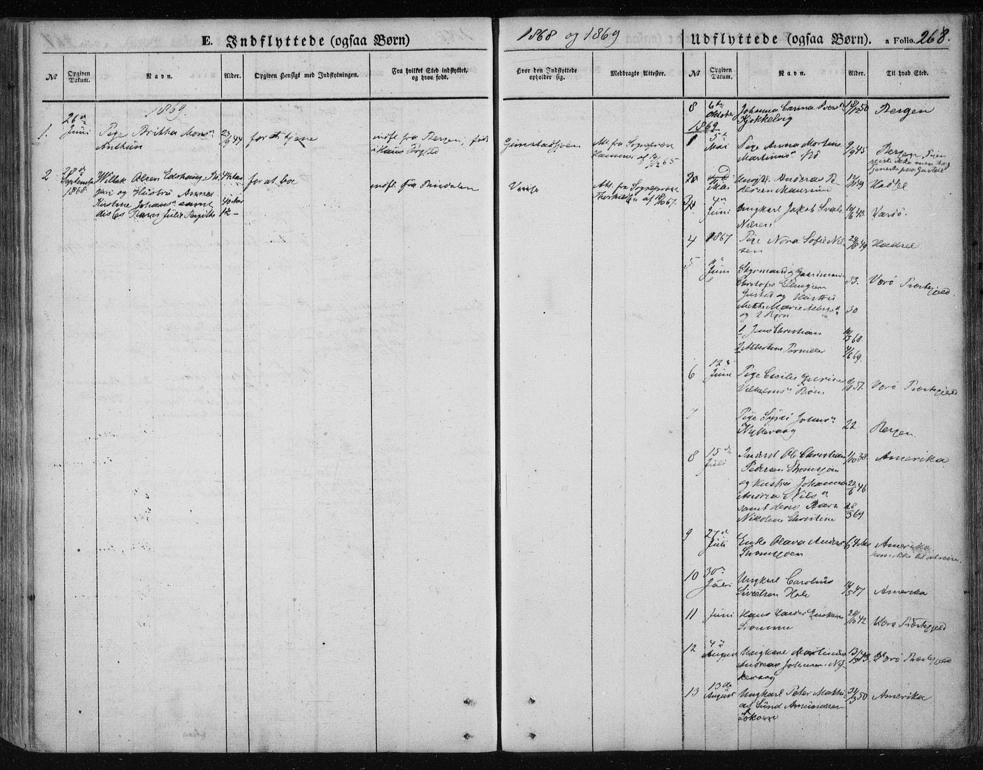 Ministerialprotokoller, klokkerbøker og fødselsregistre - Nordland, SAT/A-1459/891/L1300: Parish register (official) no. 891A05, 1856-1870, p. 268