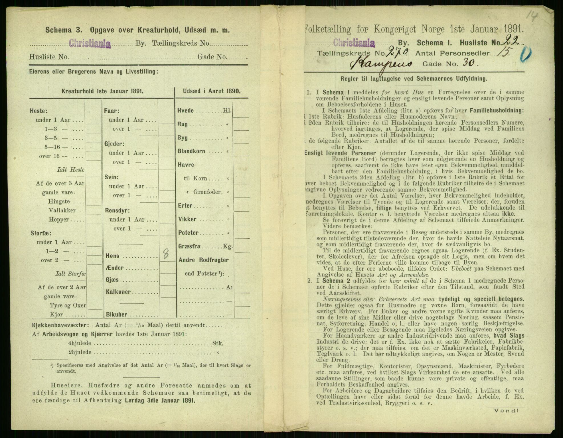 RA, 1891 census for 0301 Kristiania, 1891, p. 164065