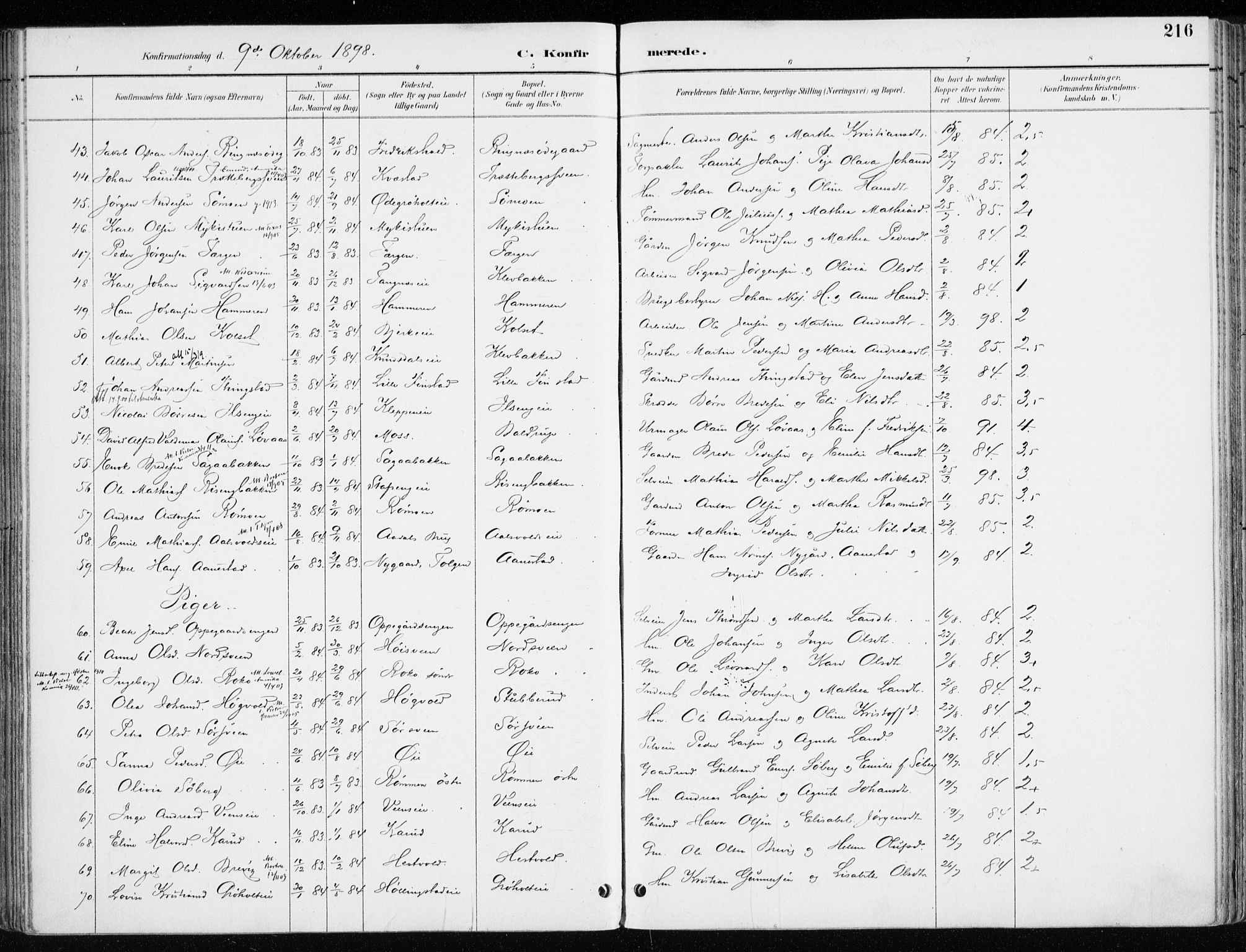 Løten prestekontor, AV/SAH-PREST-022/K/Ka/L0010: Parish register (official) no. 10, 1892-1907, p. 216