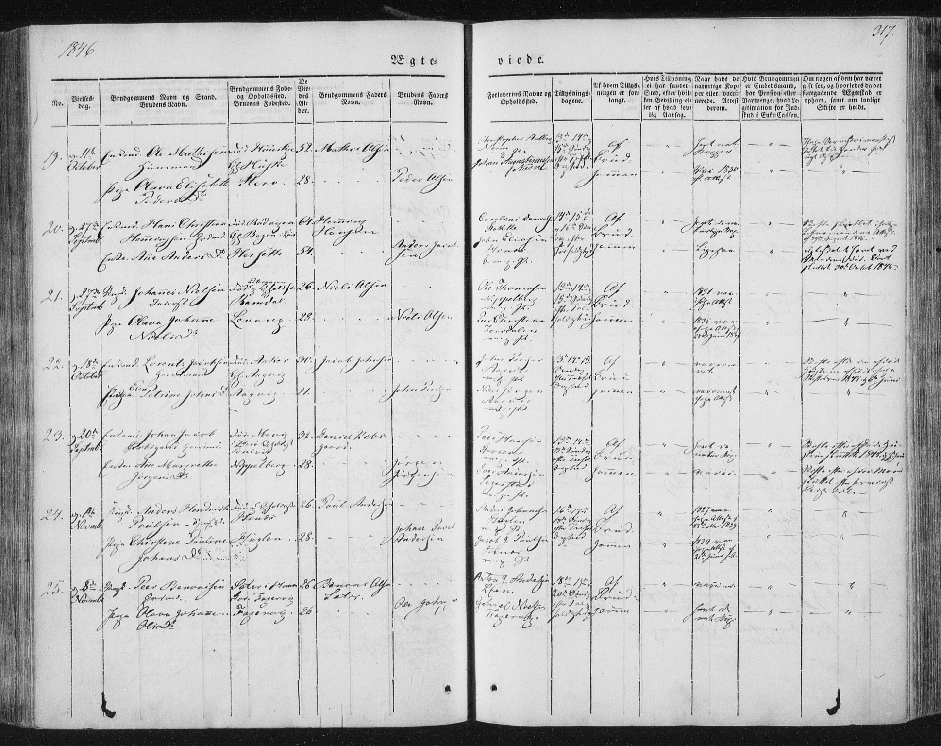 Ministerialprotokoller, klokkerbøker og fødselsregistre - Nordland, AV/SAT-A-1459/838/L0549: Parish register (official) no. 838A07, 1840-1854, p. 317