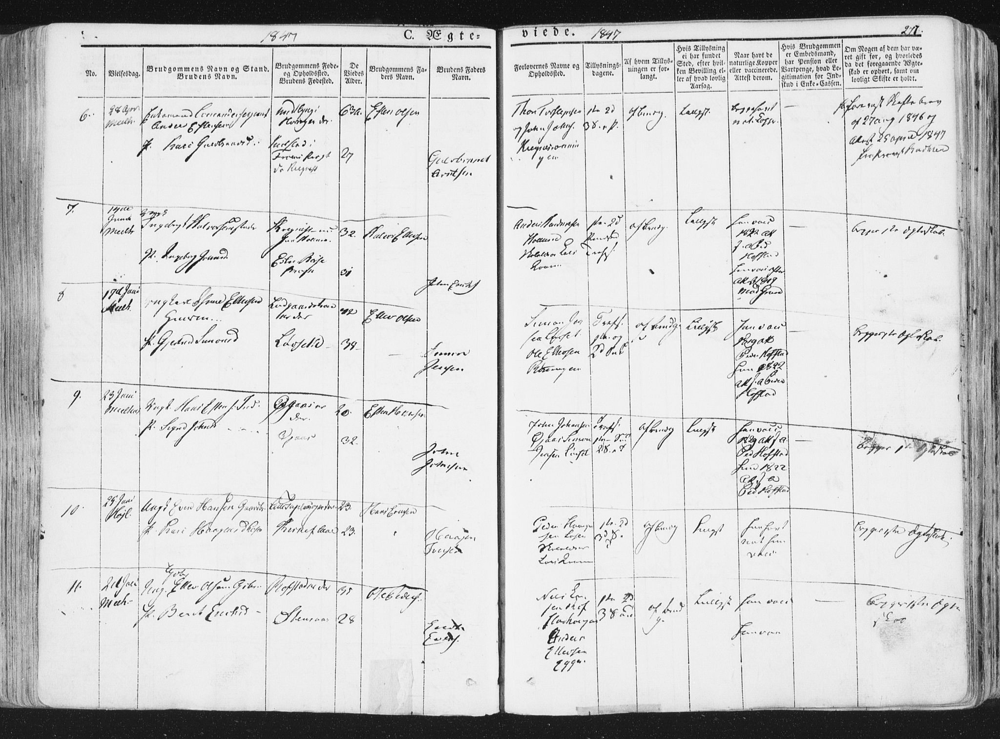Ministerialprotokoller, klokkerbøker og fødselsregistre - Sør-Trøndelag, SAT/A-1456/691/L1074: Parish register (official) no. 691A06, 1842-1852, p. 277