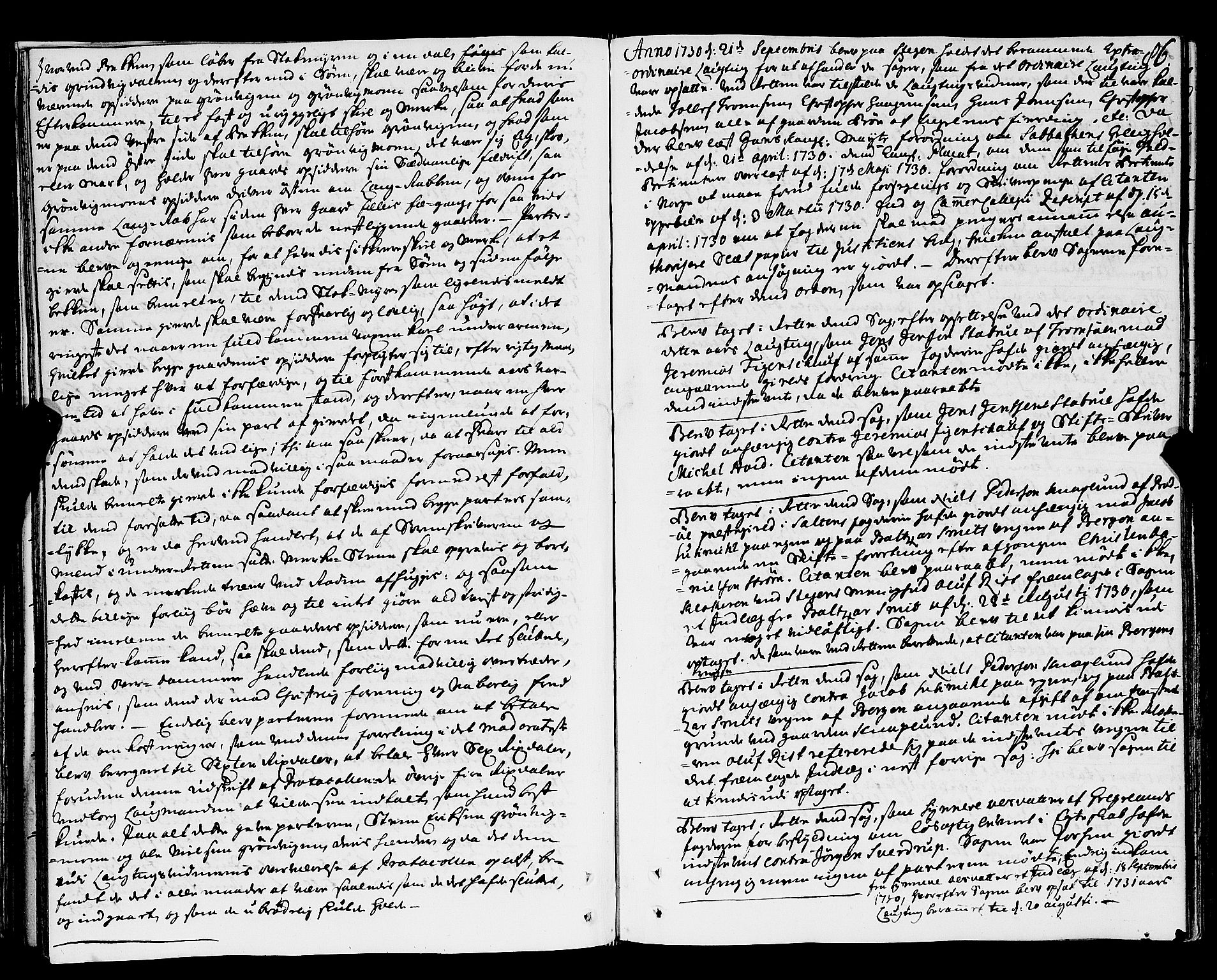 Nordland og Finnmarks lagstol, AV/SAT-A-5608/X/L0006: Justisprotokoll, 1730-1740, p. 85b-86a