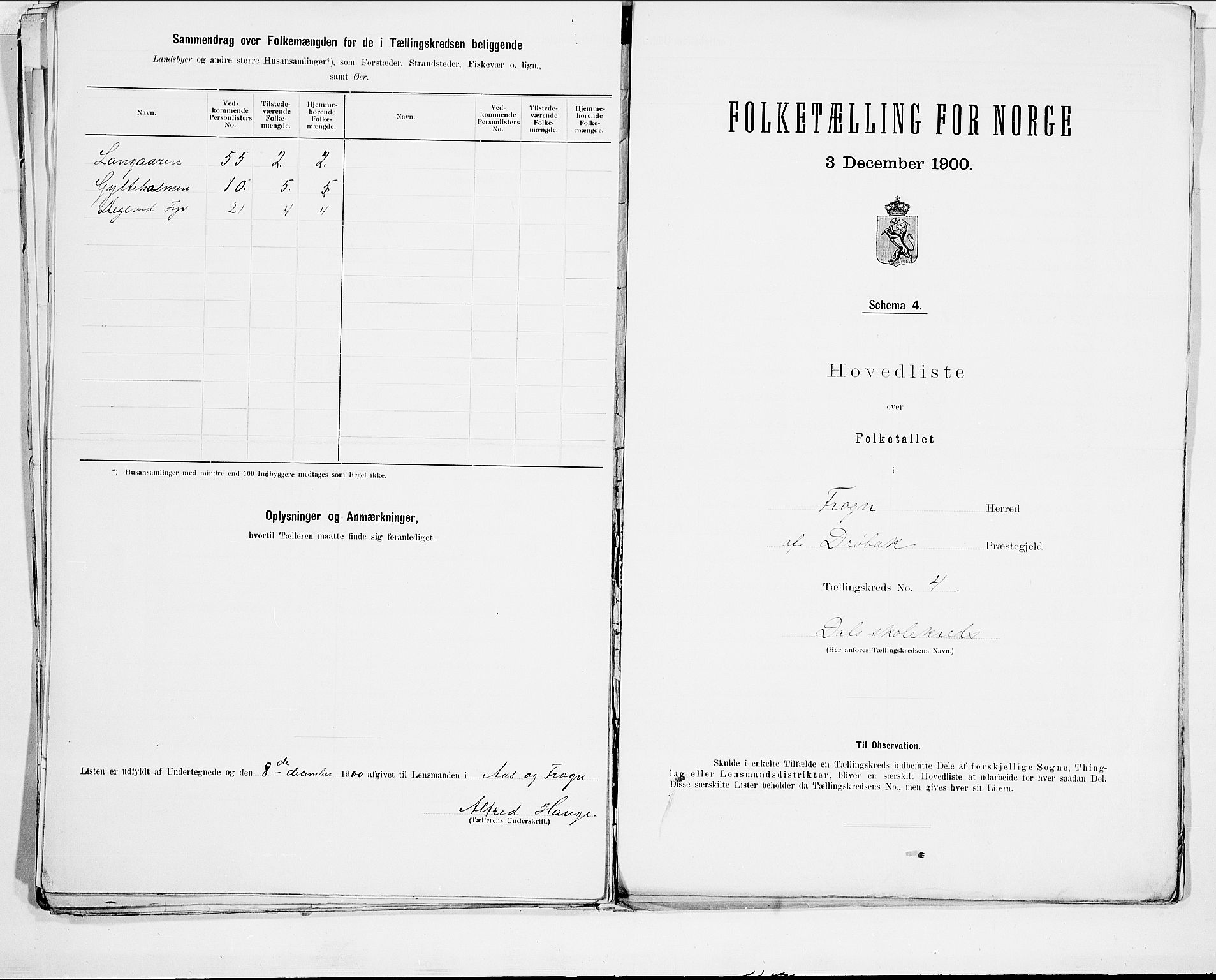 SAO, 1900 census for Frogn, 1900, p. 10