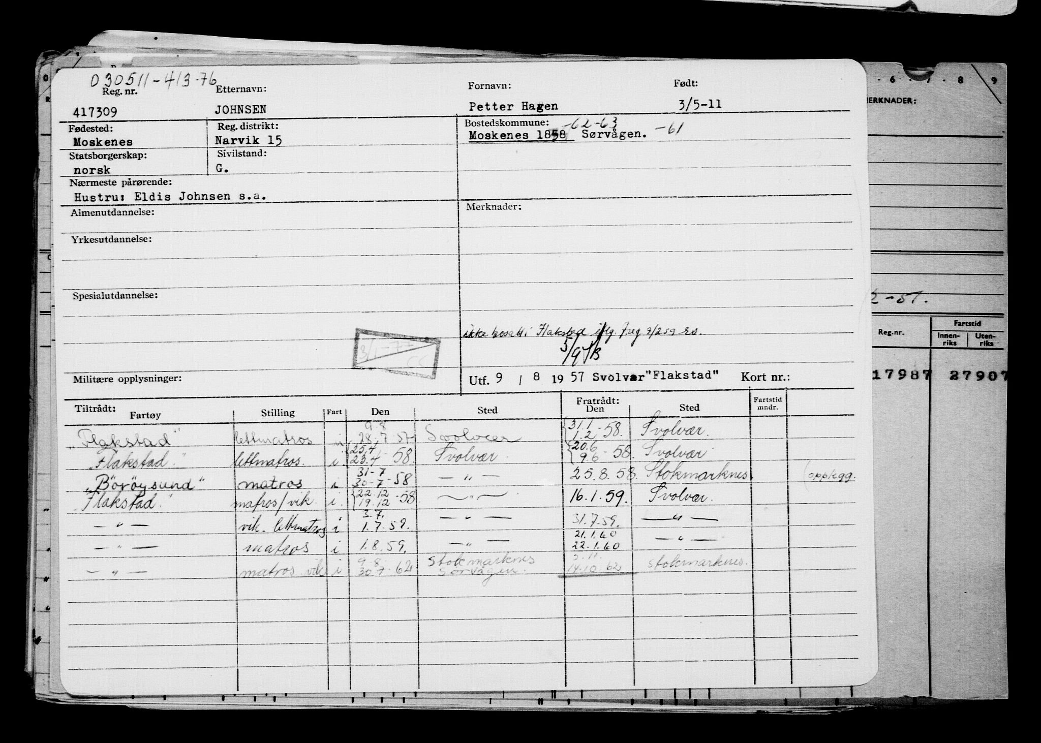 Direktoratet for sjømenn, AV/RA-S-3545/G/Gb/L0096: Hovedkort, 1911, p. 27