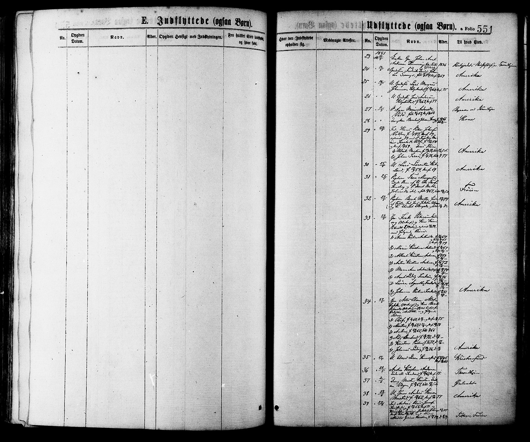 Ministerialprotokoller, klokkerbøker og fødselsregistre - Sør-Trøndelag, SAT/A-1456/634/L0532: Parish register (official) no. 634A08, 1871-1881, p. 551