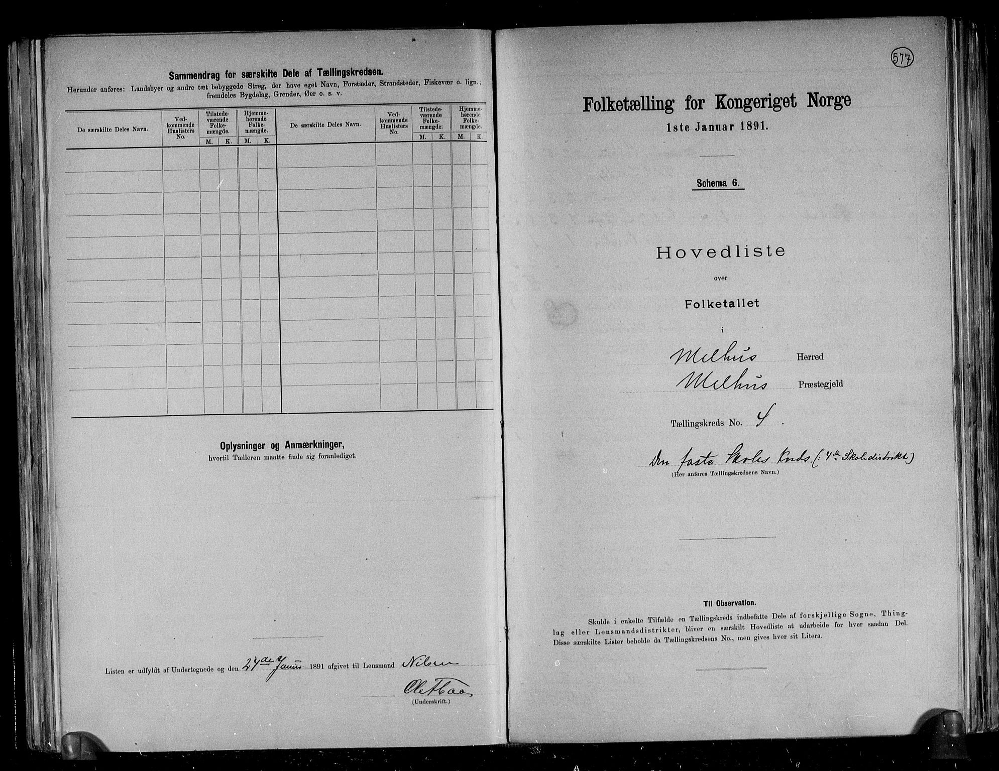 RA, 1891 census for 1653 Melhus, 1891, p. 13