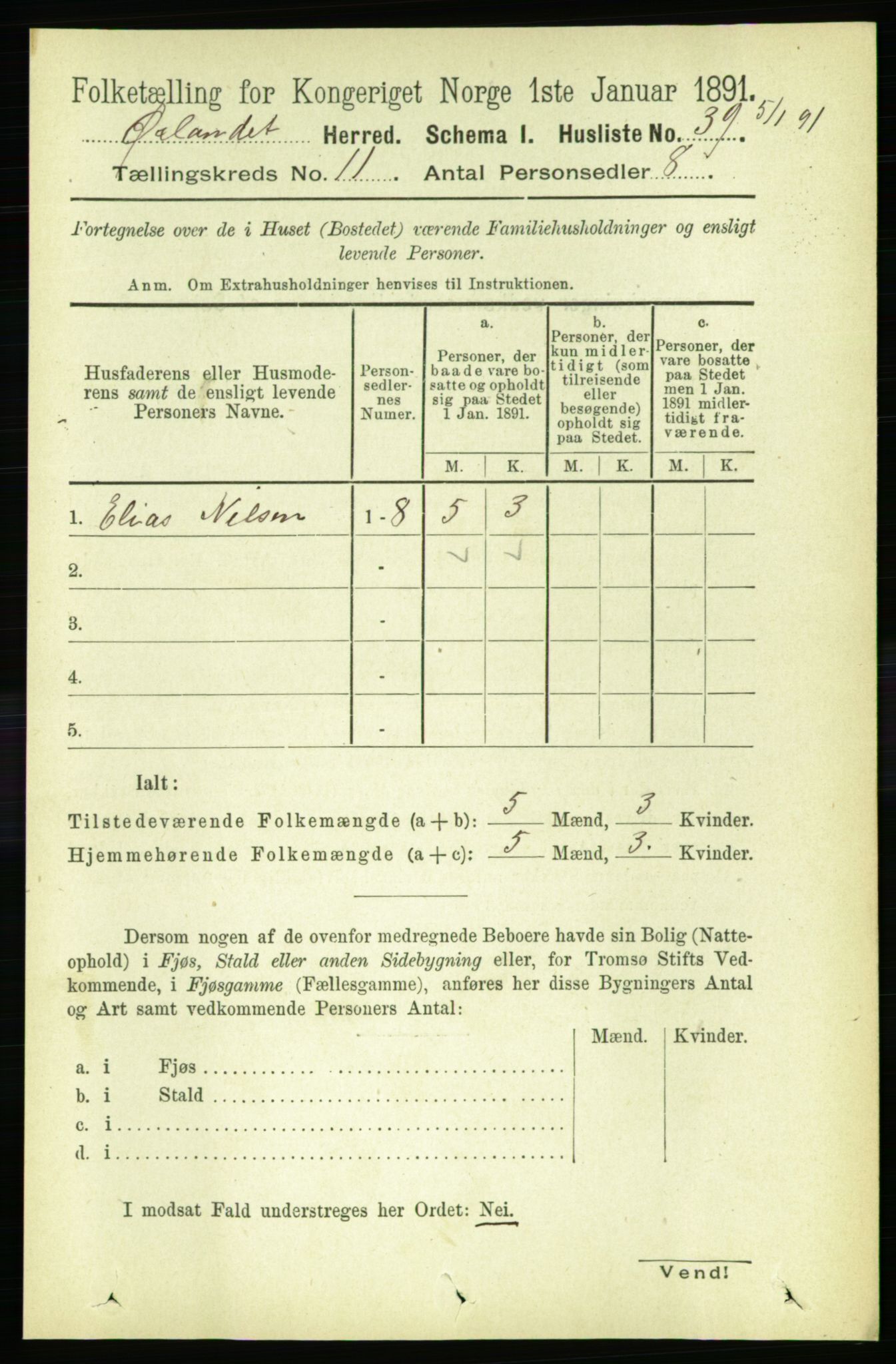 RA, 1891 census for 1621 Ørland, 1891, p. 4892