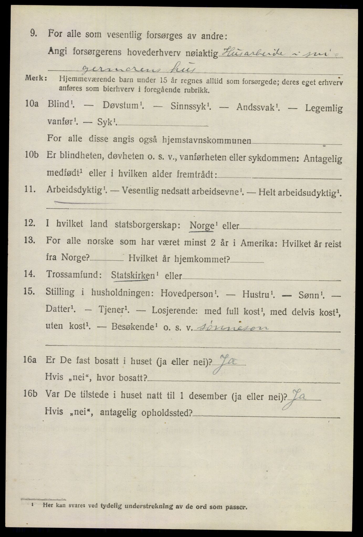 SAO, 1920 census for Ullensaker, 1920, p. 5498