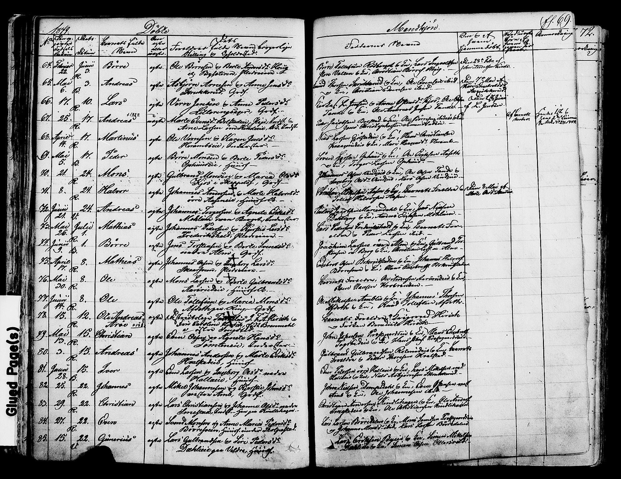 Ringsaker prestekontor, AV/SAH-PREST-014/K/Ka/L0008: Parish register (official) no. 8, 1837-1850, p. 69