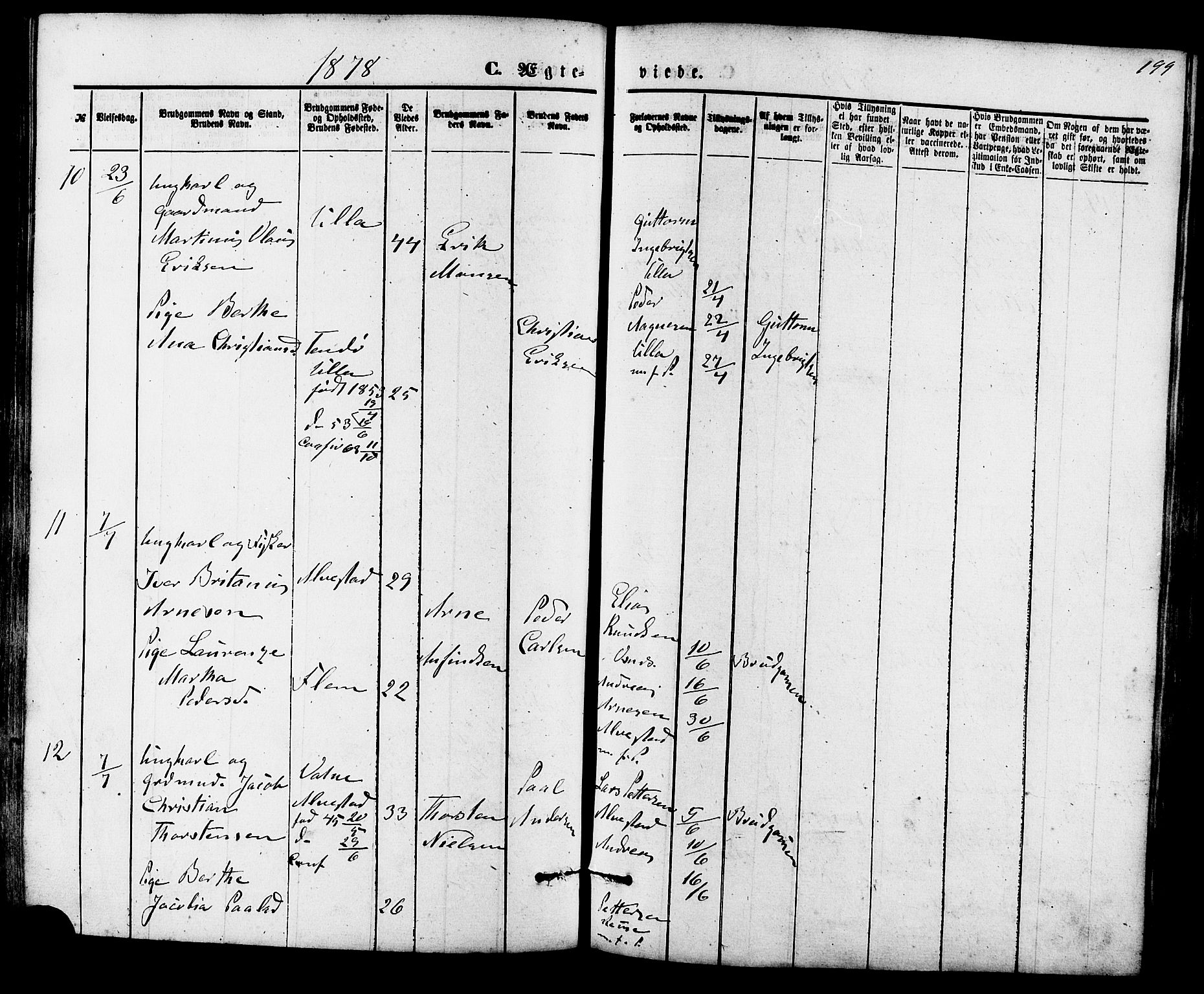 Ministerialprotokoller, klokkerbøker og fødselsregistre - Møre og Romsdal, SAT/A-1454/536/L0500: Parish register (official) no. 536A09, 1876-1889, p. 199