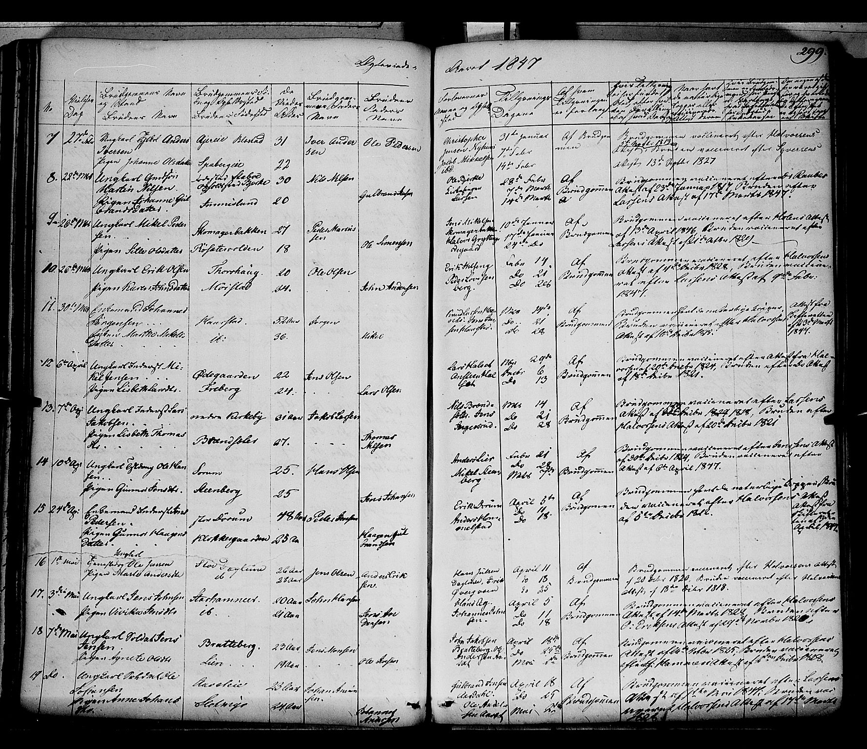 Vang prestekontor, Hedmark, AV/SAH-PREST-008/H/Ha/Haa/L0010: Parish register (official) no. 10, 1841-1855, p. 299