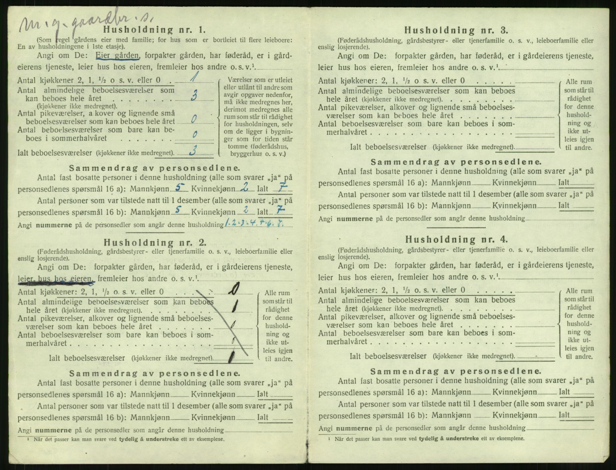 SAT, 1920 census for Vestnes, 1920, p. 468