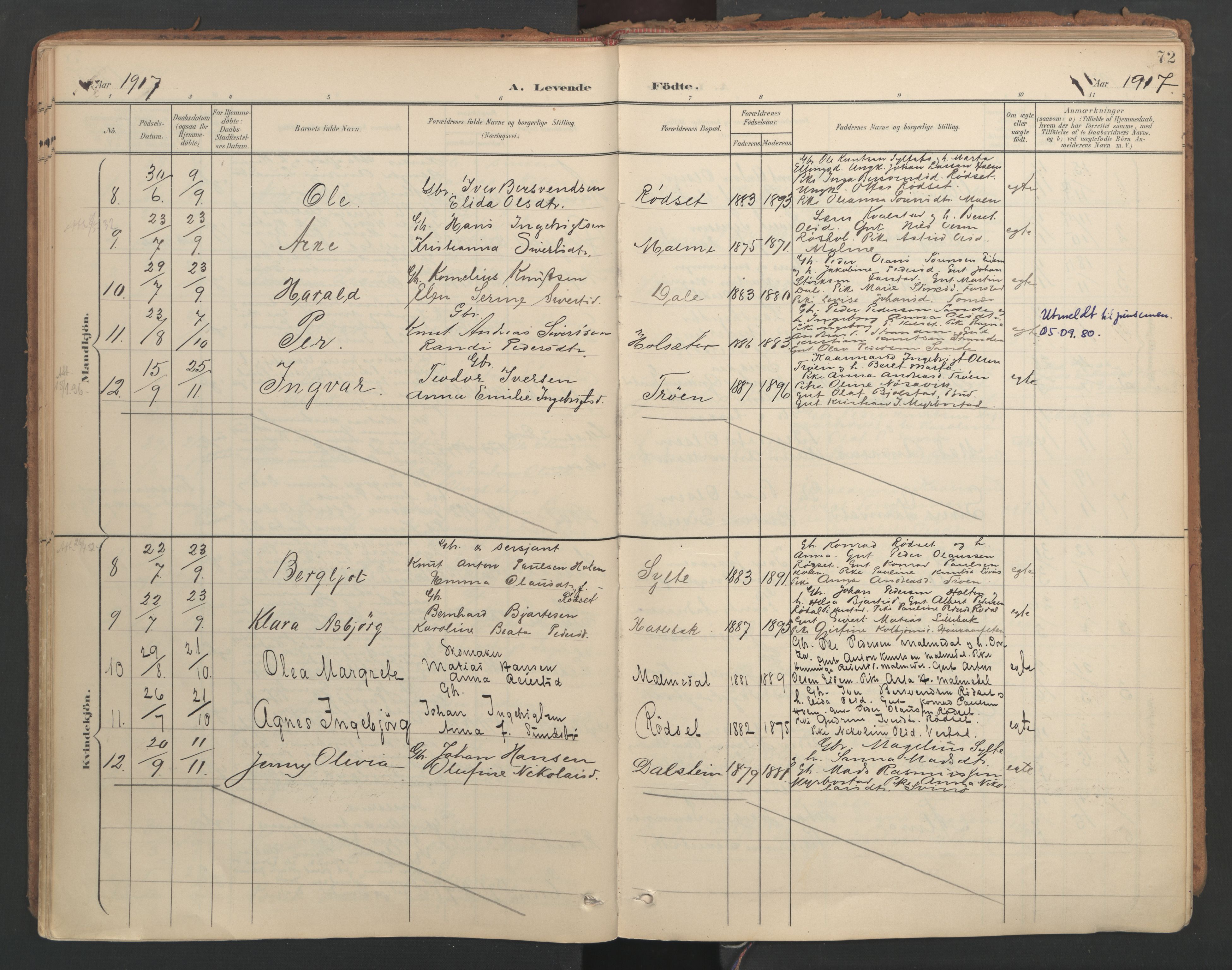 Ministerialprotokoller, klokkerbøker og fødselsregistre - Møre og Romsdal, AV/SAT-A-1454/564/L0741: Parish register (official) no. 564A02, 1900-1976, p. 72