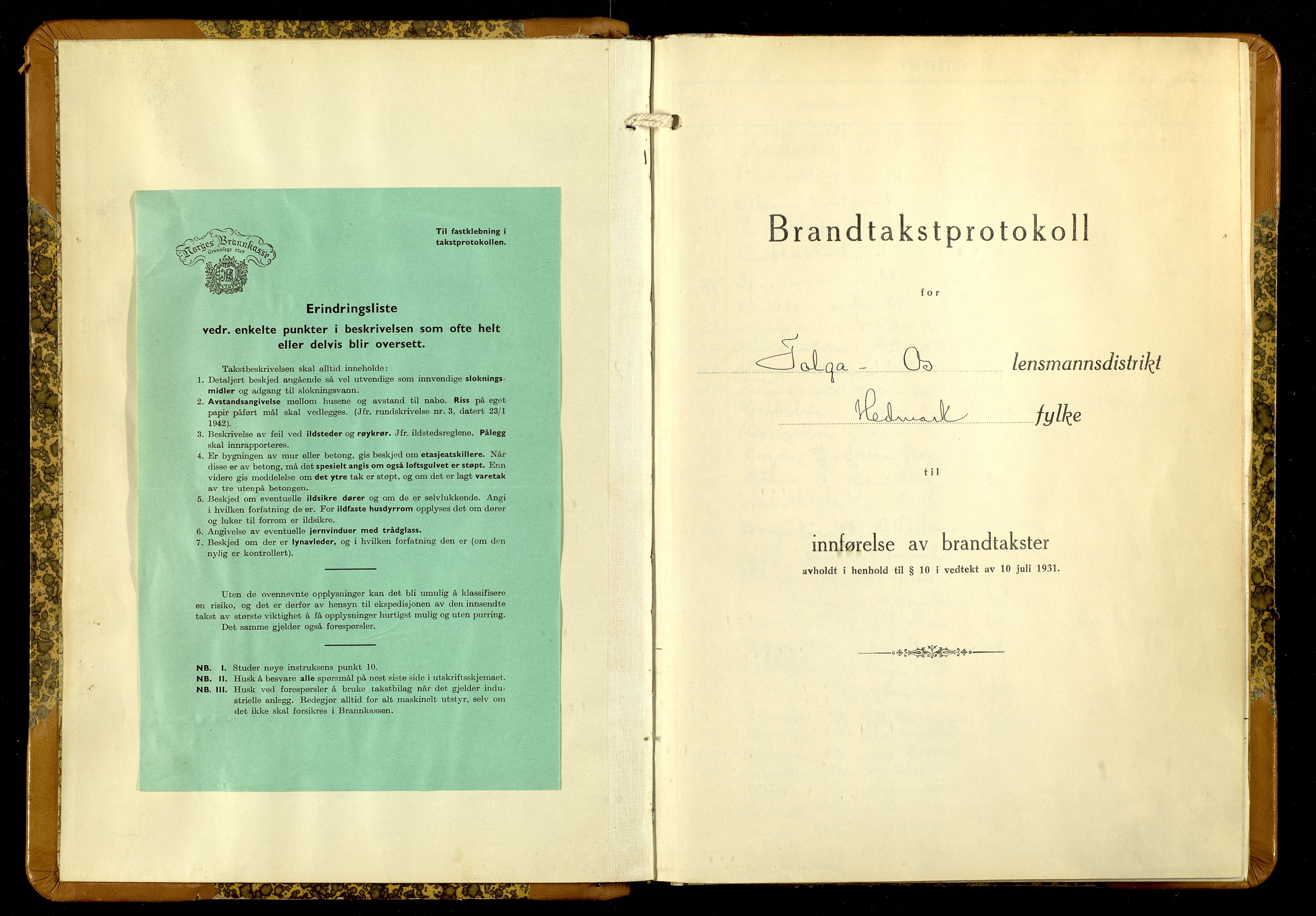 Norges Brannkasse, Tolga-Os, AV/SAH-NBRANO-029/F/L0003: Branntakstprotokoll, 1936-1955