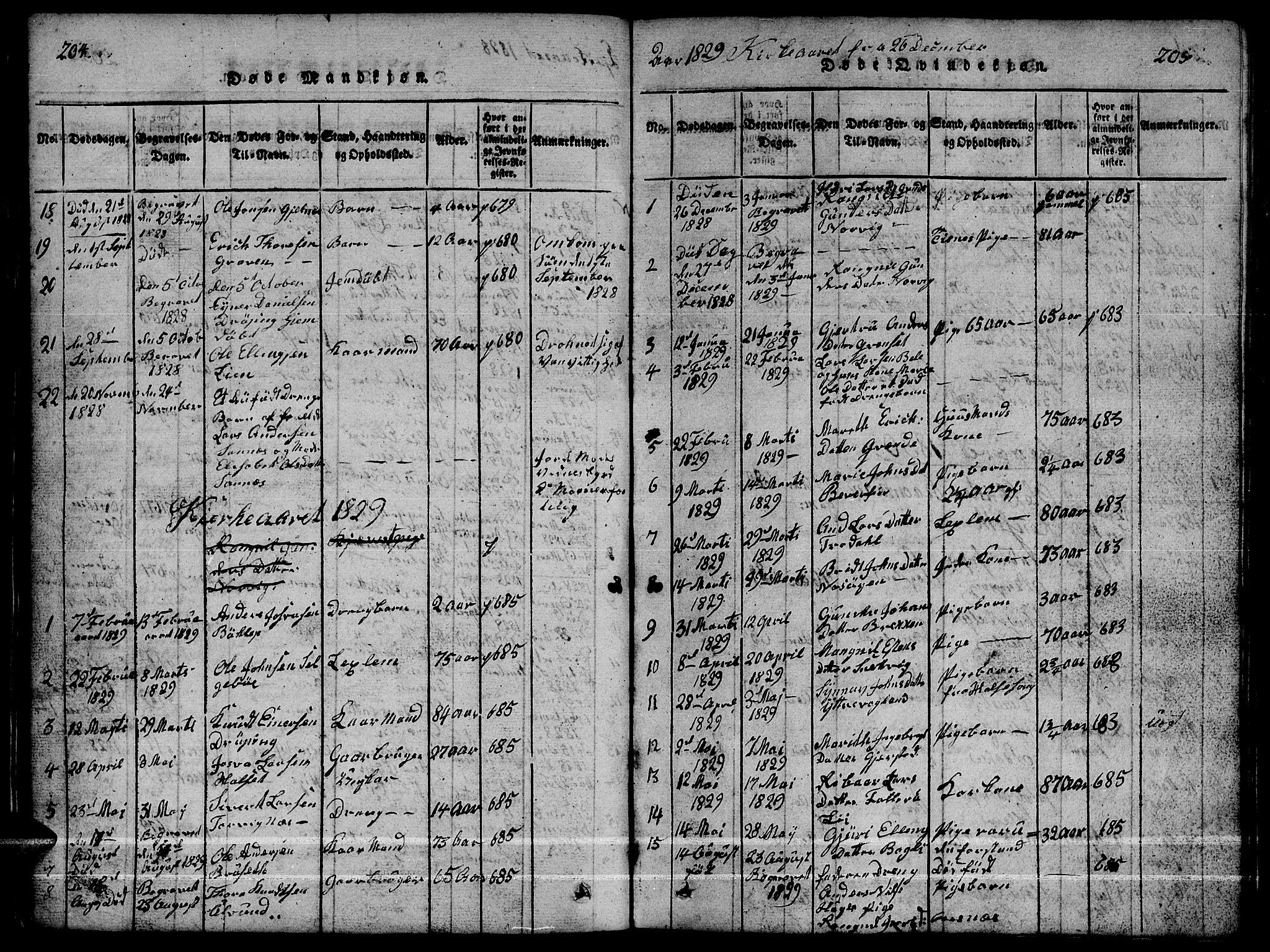 Ministerialprotokoller, klokkerbøker og fødselsregistre - Møre og Romsdal, AV/SAT-A-1454/592/L1031: Parish register (copy) no. 592C01, 1820-1833, p. 204-205