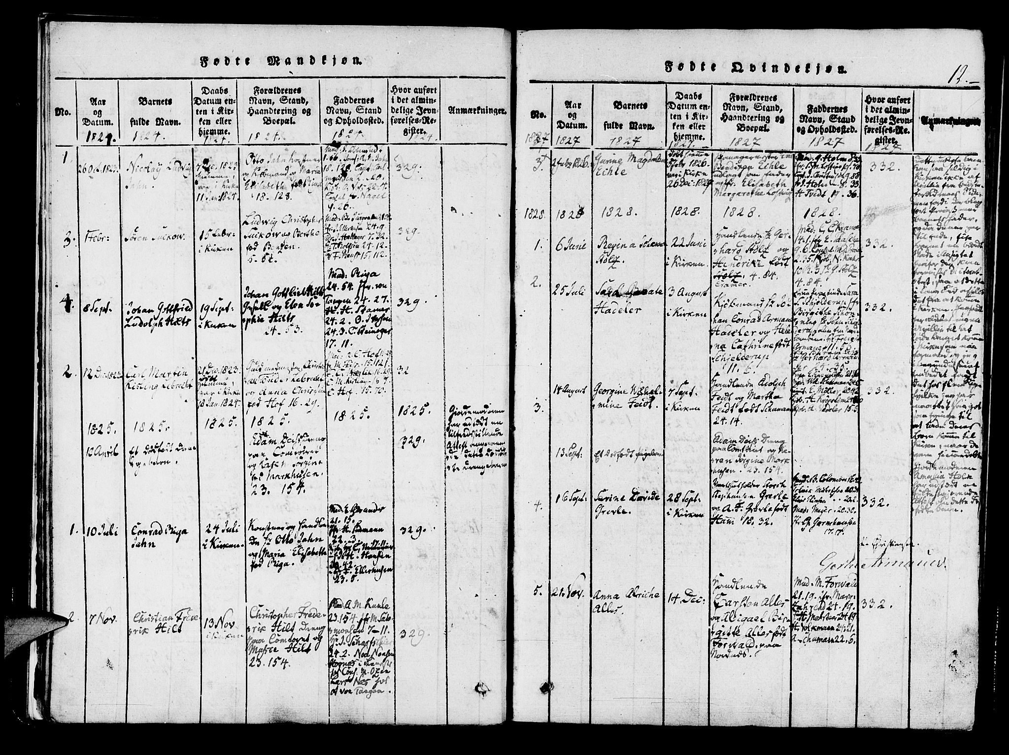 Mariakirken Sokneprestembete, SAB/A-76901/H/Haa/L0005: Parish register (official) no. A 5, 1815-1845, p. 12