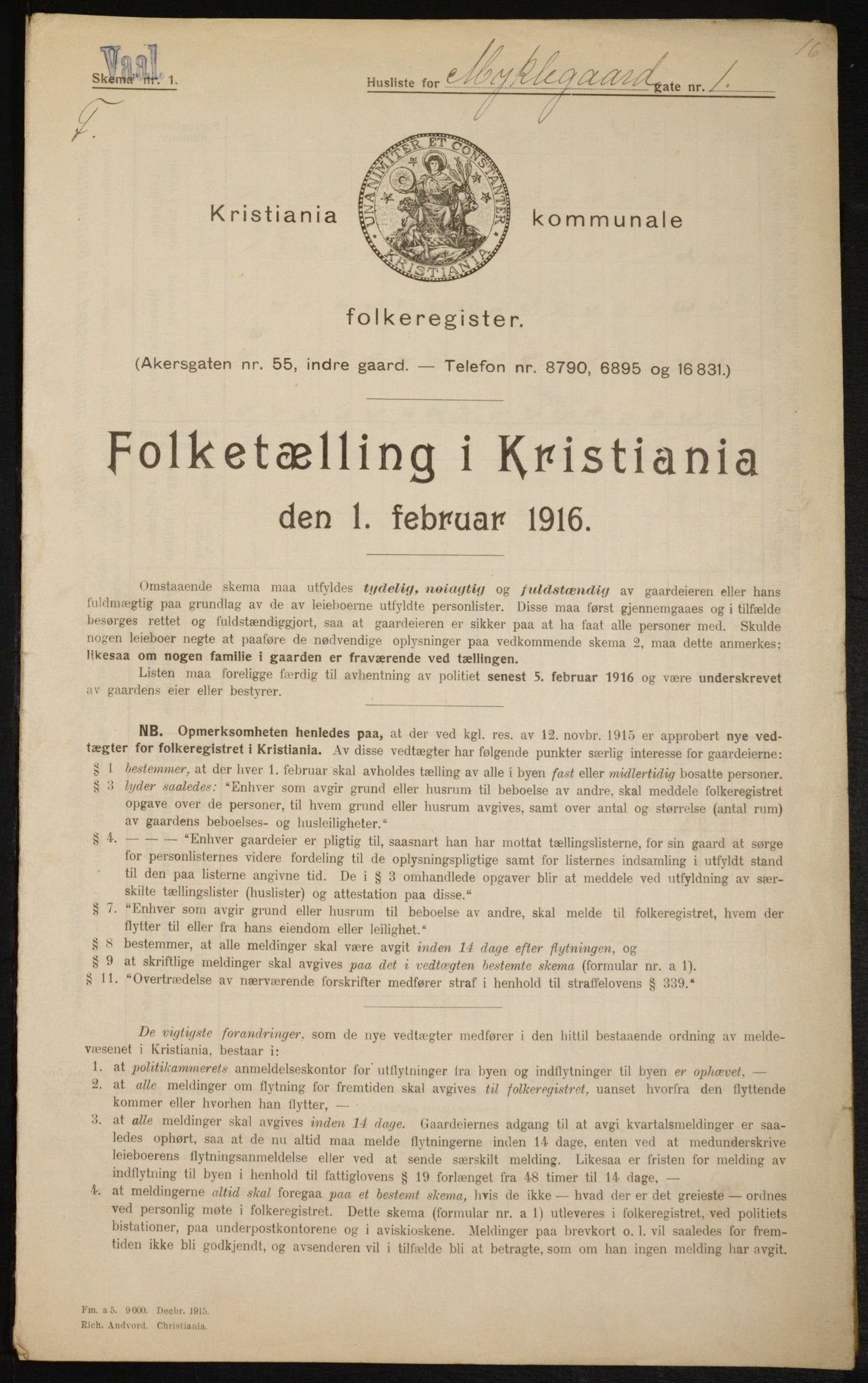 OBA, Municipal Census 1916 for Kristiania, 1916, p. 69872