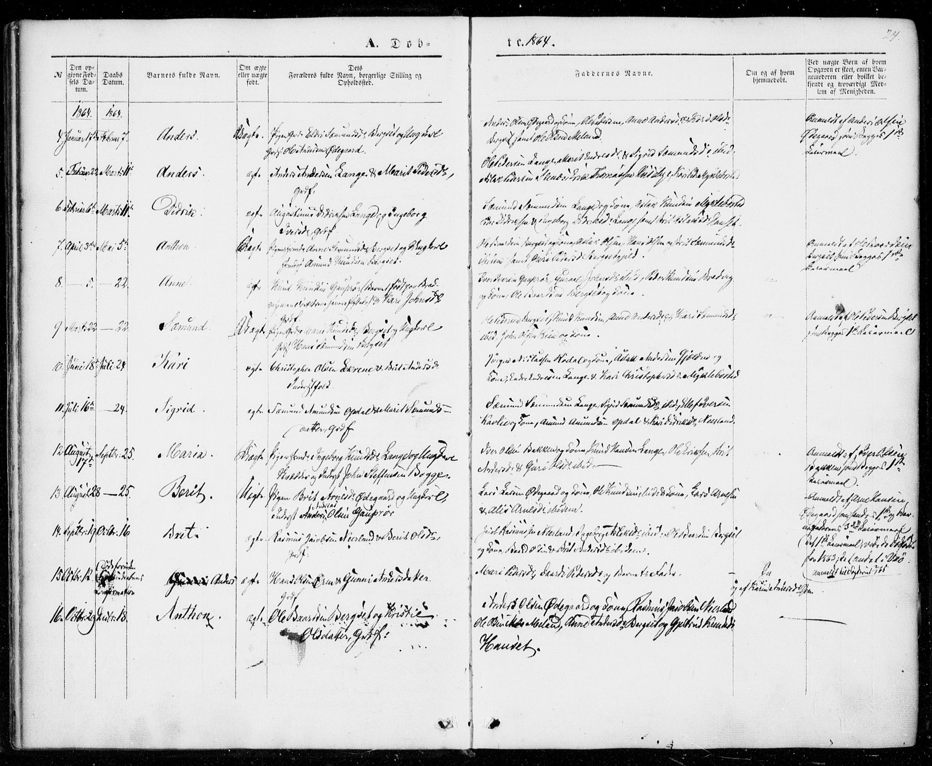 Ministerialprotokoller, klokkerbøker og fødselsregistre - Møre og Romsdal, SAT/A-1454/554/L0643: Parish register (official) no. 554A01, 1846-1879, p. 24