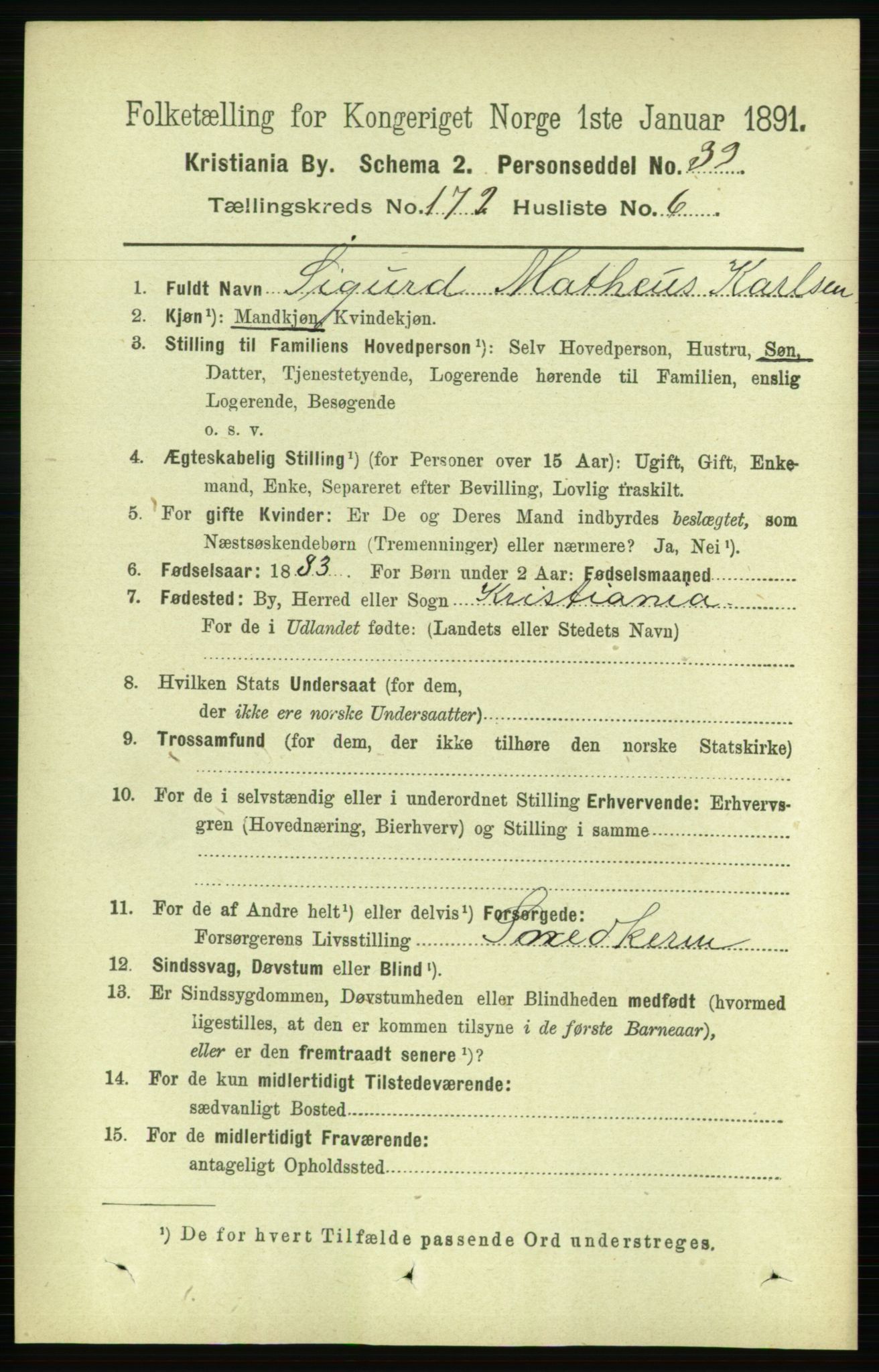 RA, 1891 census for 0301 Kristiania, 1891, p. 102053